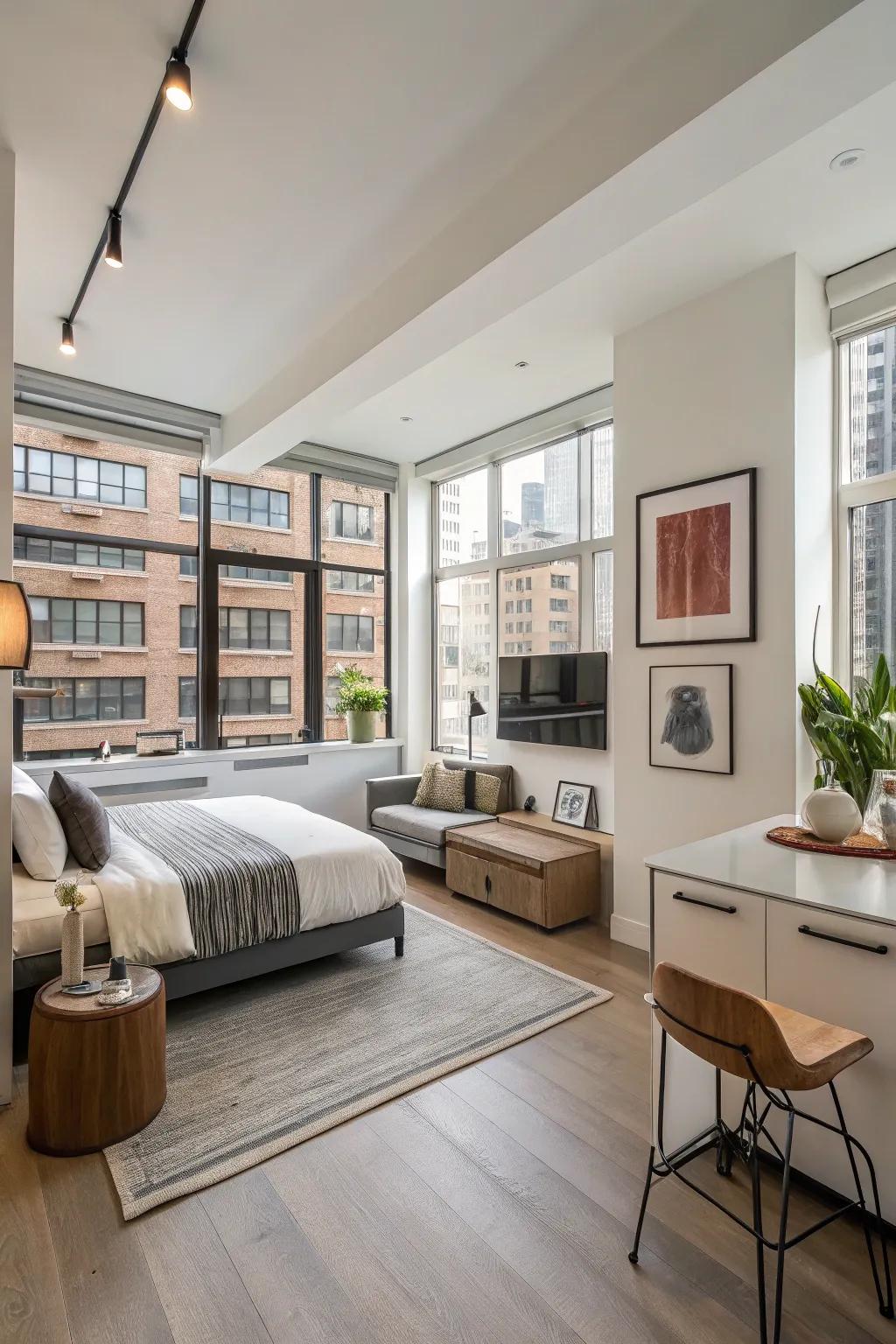 Open-plan living maximizes space and enhances flow.