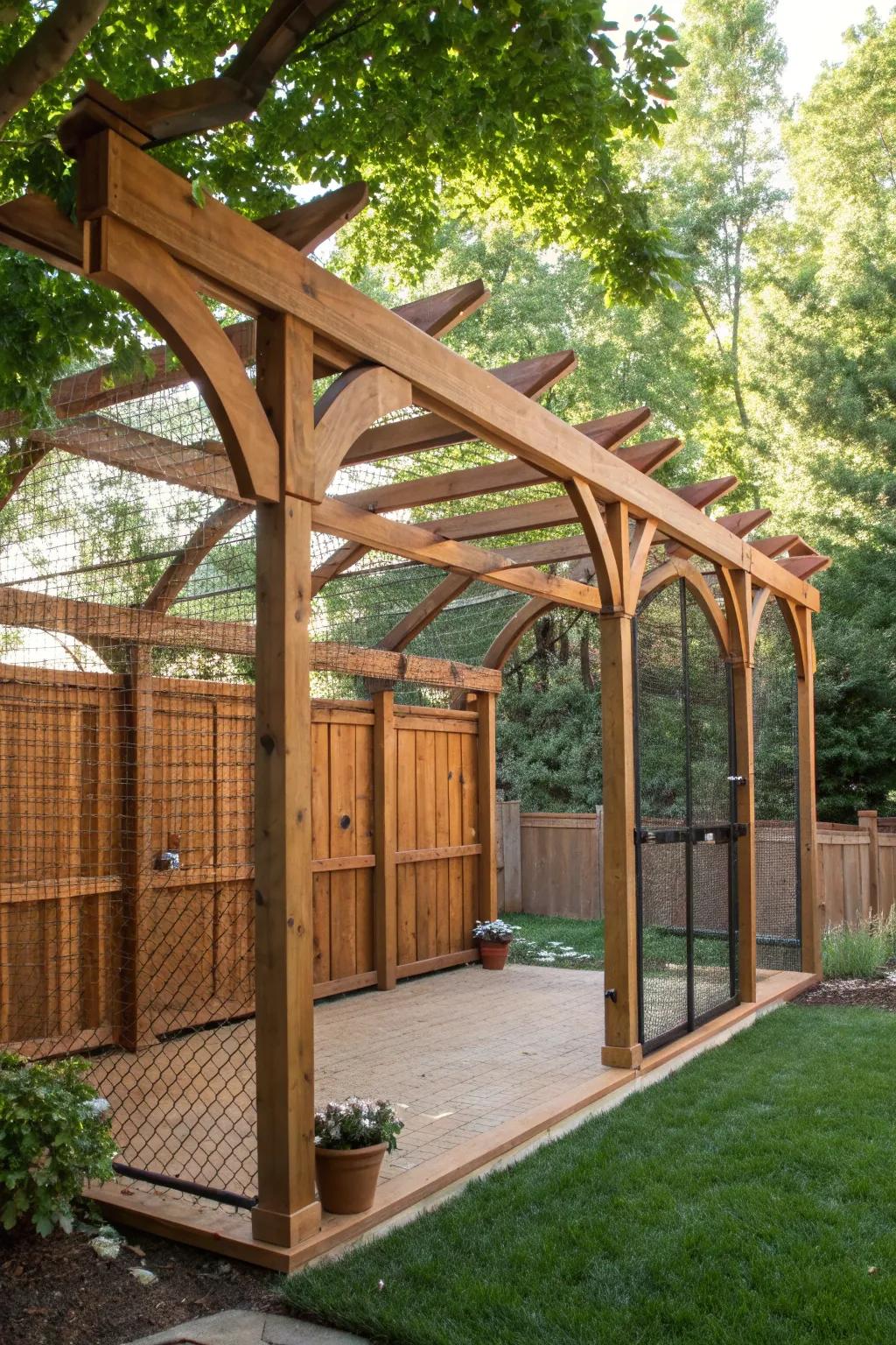 Craft Your Own Backyard Oasis with a Rustic Wooden Batting Cage.