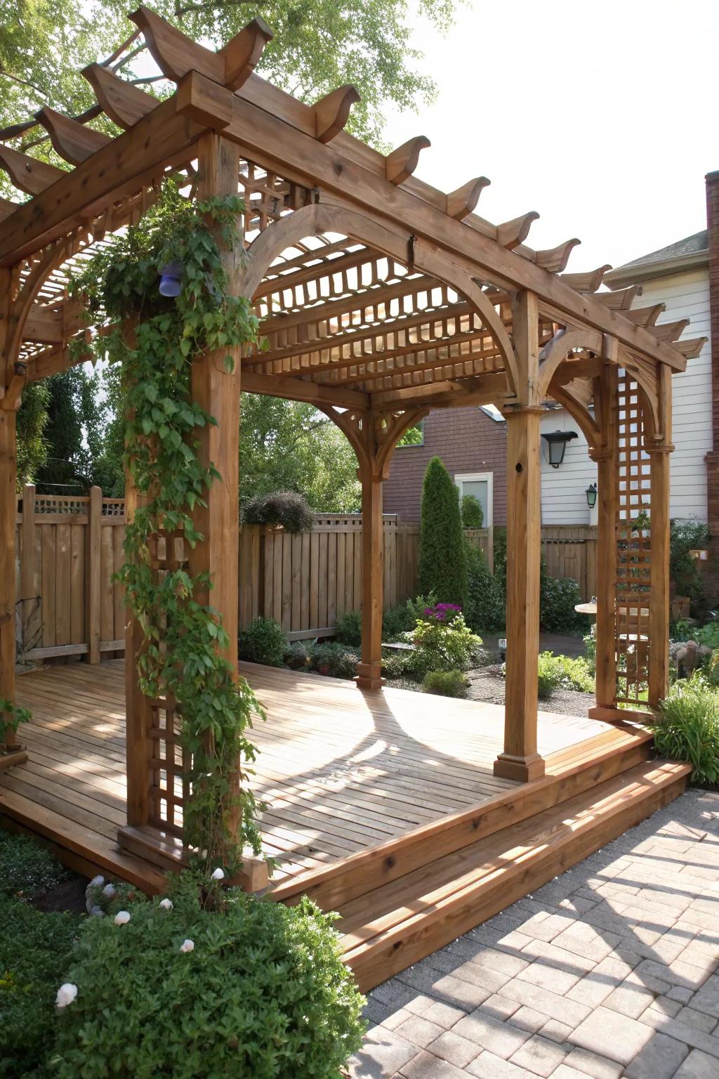 Embrace the art of outdoor living with a pergola paradise that blends nature and craftsmanship.