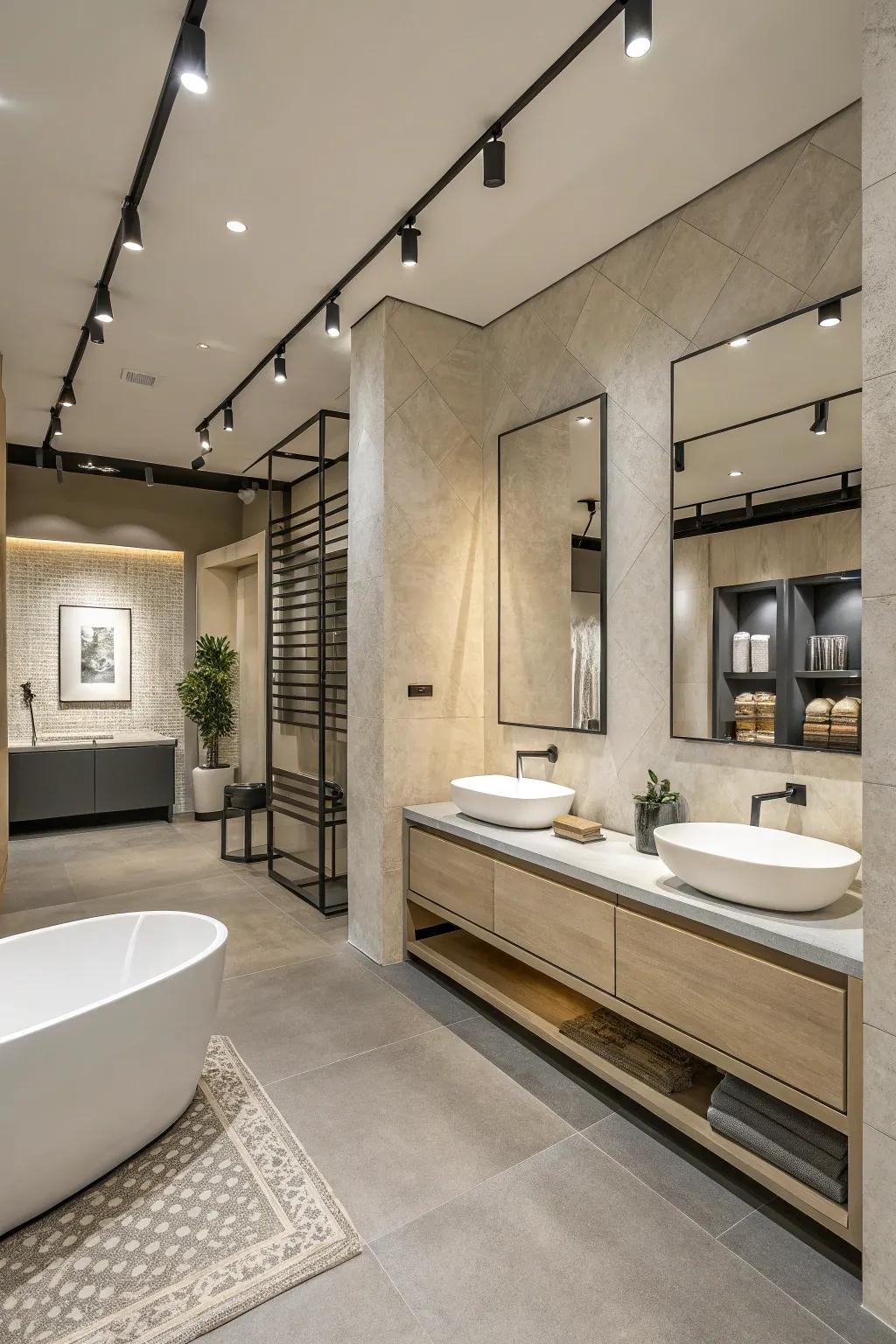 Embrace minimalism for a calming and clutter-free bathroom experience.