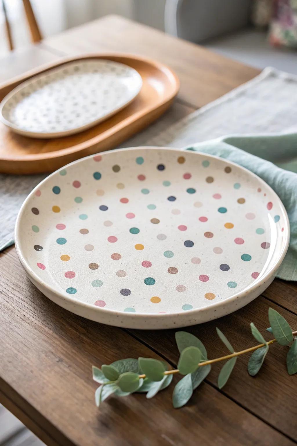 Add a whimsical touch to your table with charming polka dots.