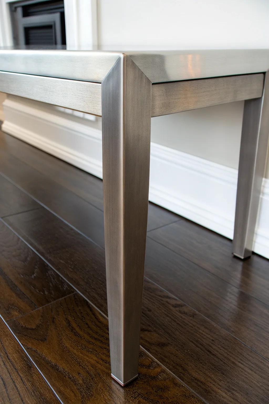 Elevate your space with the elegance of sleek metal bench legs.