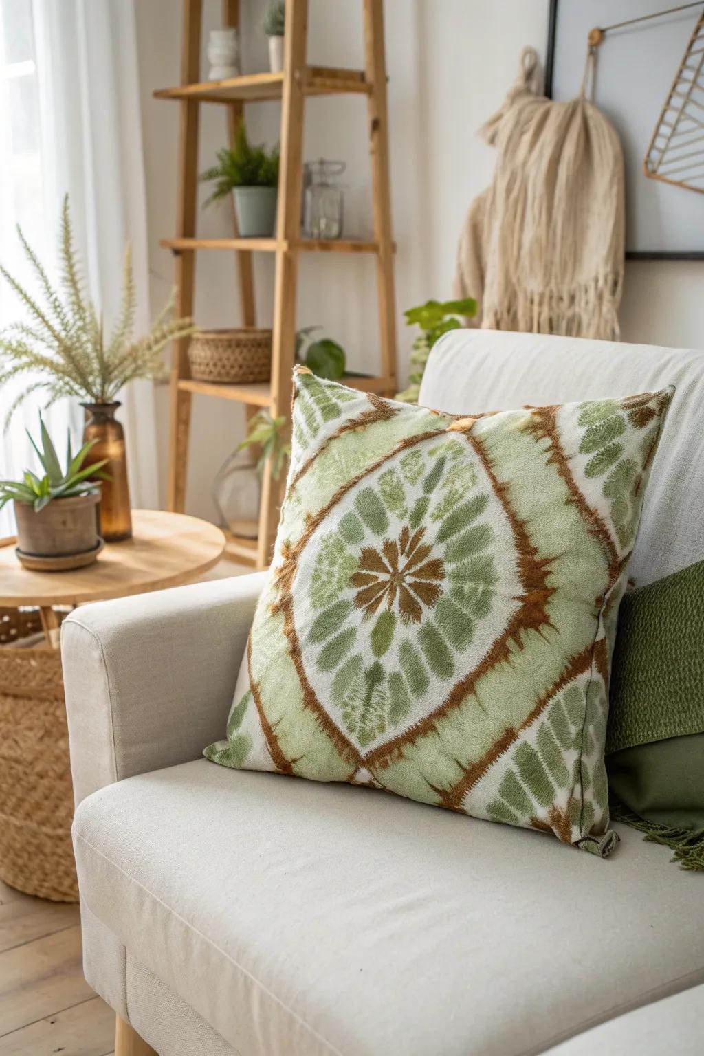 Embrace the tranquility of nature with earthy tie-dye tones.
