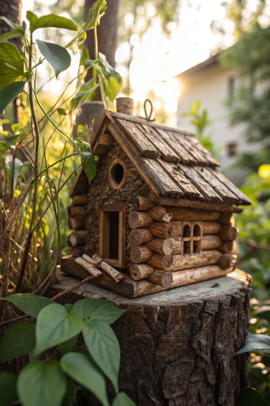 A haven for birds, crafted from nature's finest materials.