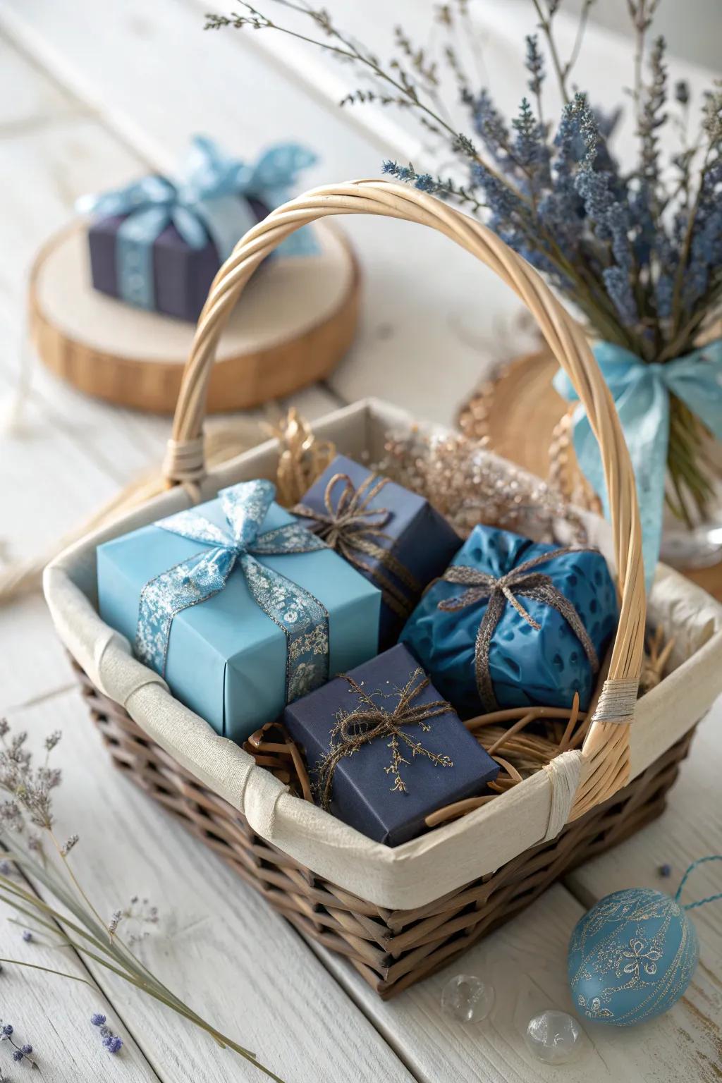 Delight in the simplicity of blue chocolate indulgence.