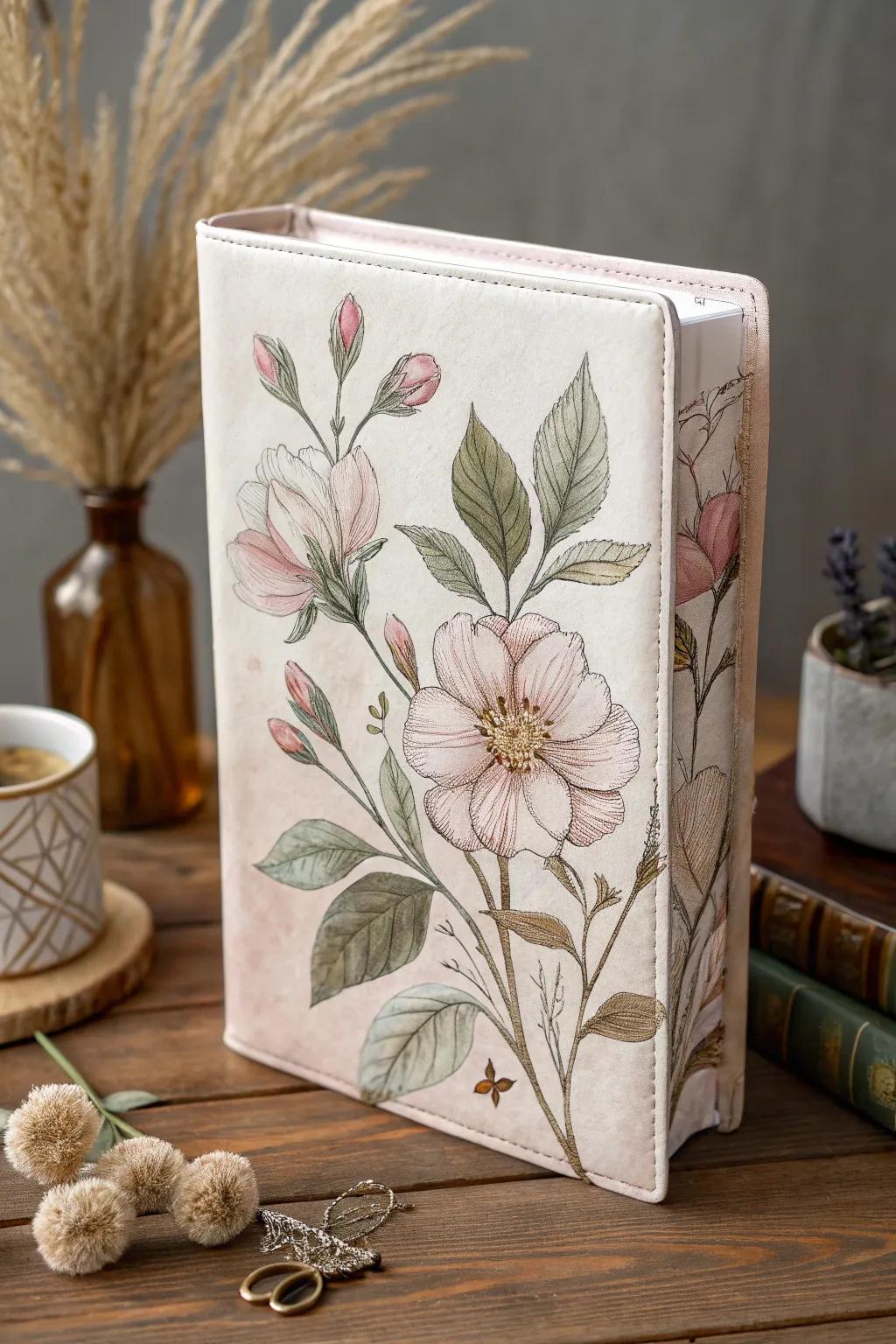 Immerse in the elegance of nature with this floral fantasy book cover, where artistry meets simplicity.