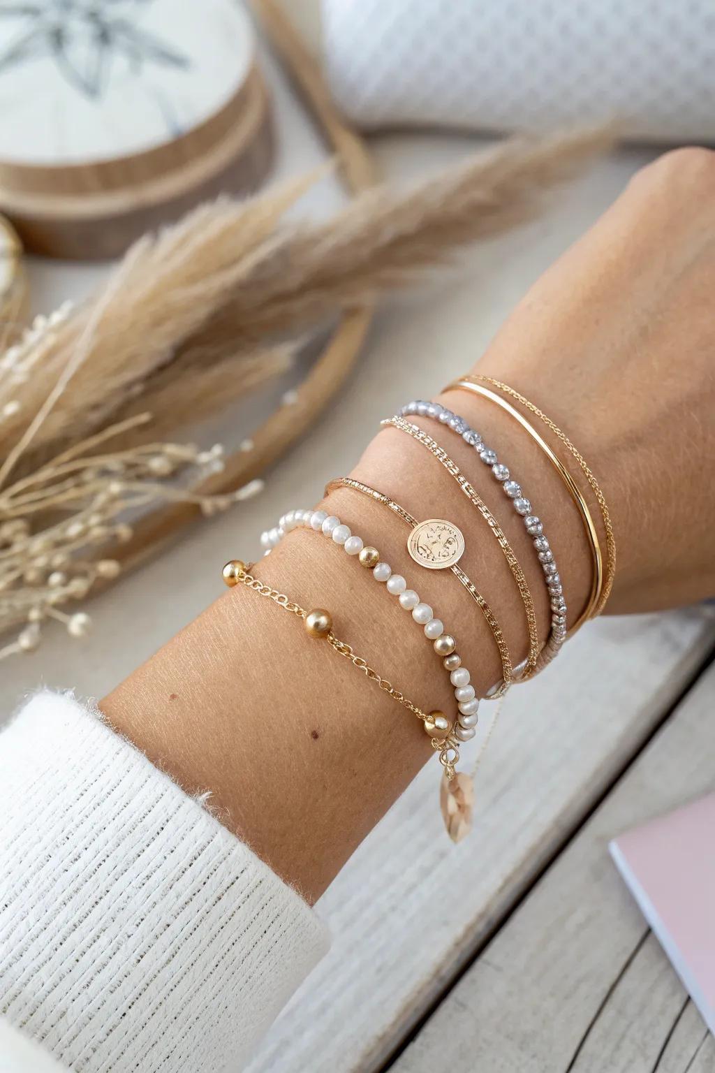 Elevate your style with the art of mixing metallic tones. Experience the perfect balance of sophistication and simplicity.