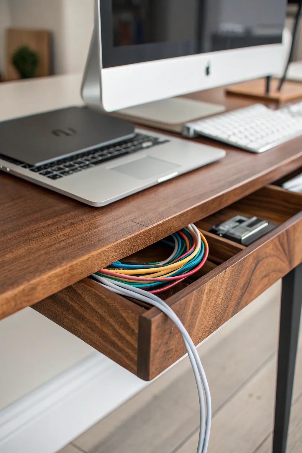 Elevate your workspace with the art of cable management. Discover the beauty of organization with this handcrafted under-desk cable tray.