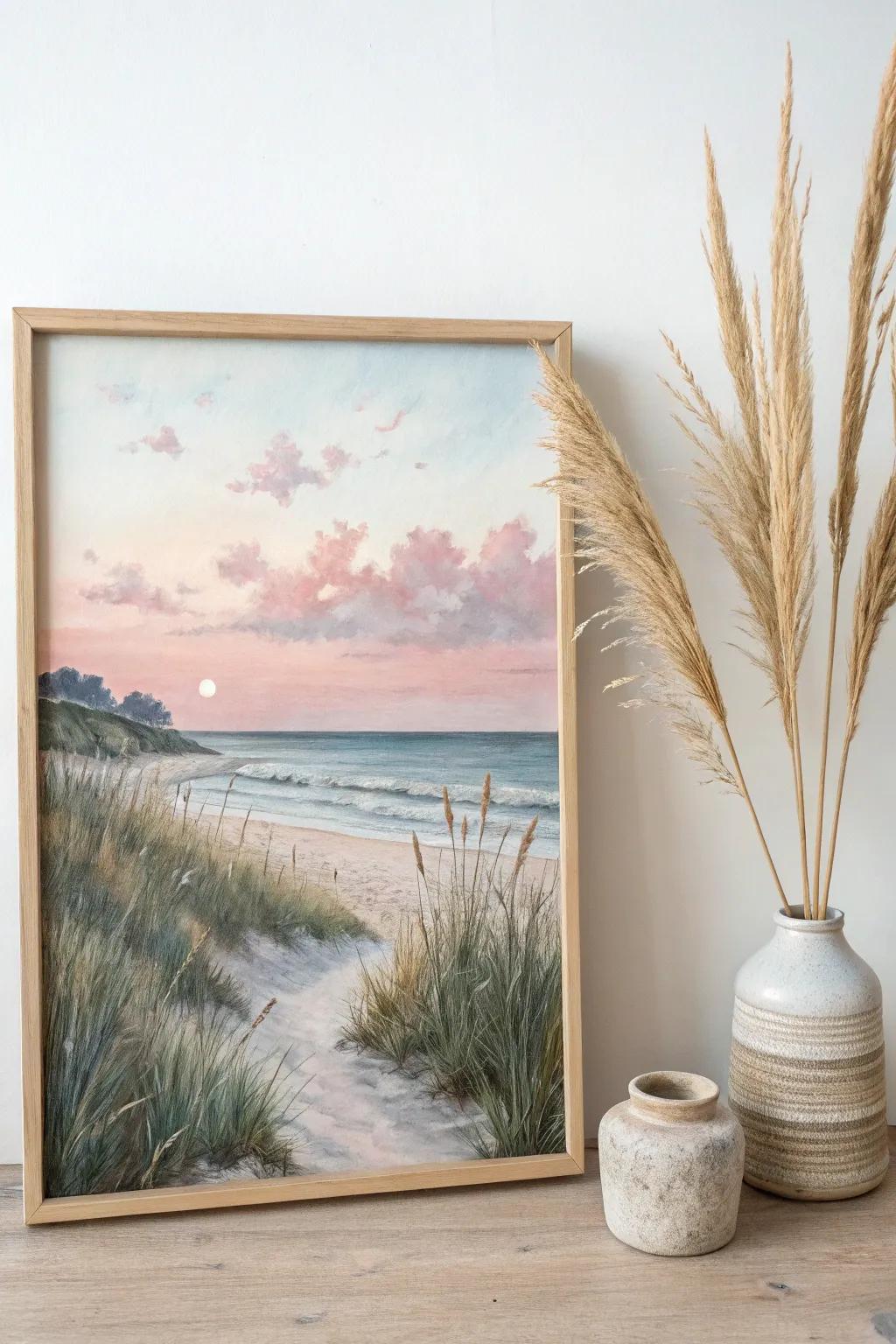 Embrace tranquility with a minimalist nature canvas that brings the serenity of the outdoors into your home.