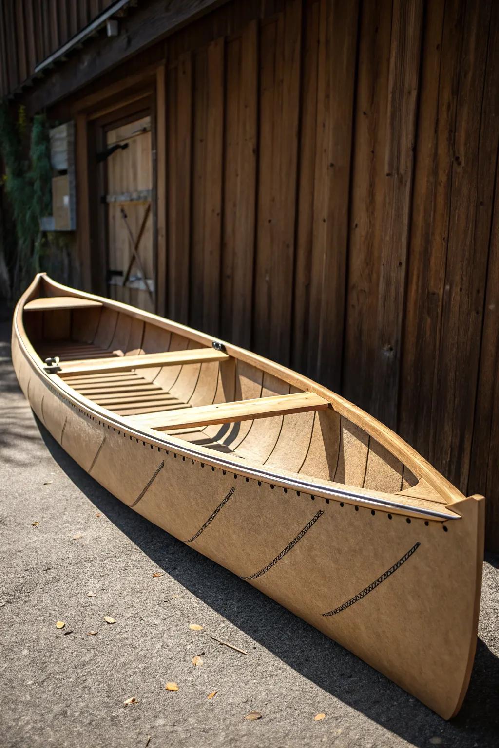 Crafted Elegance: A Cardboard Canoe That Glides with Style
