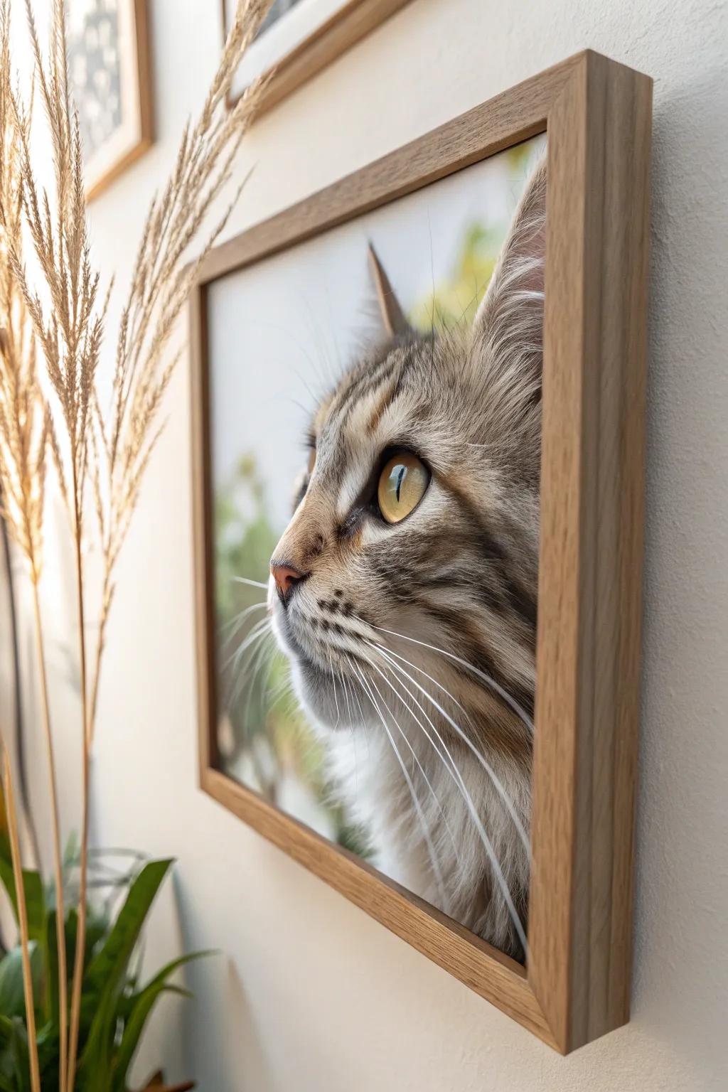 A masterpiece in simplicity: Realistic cat portrait that captures the soul.