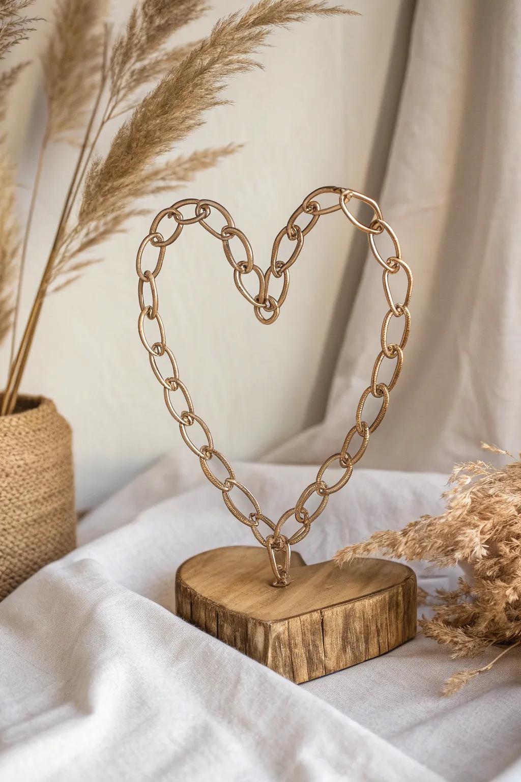 Transform your space with the elegance of metal chain art.