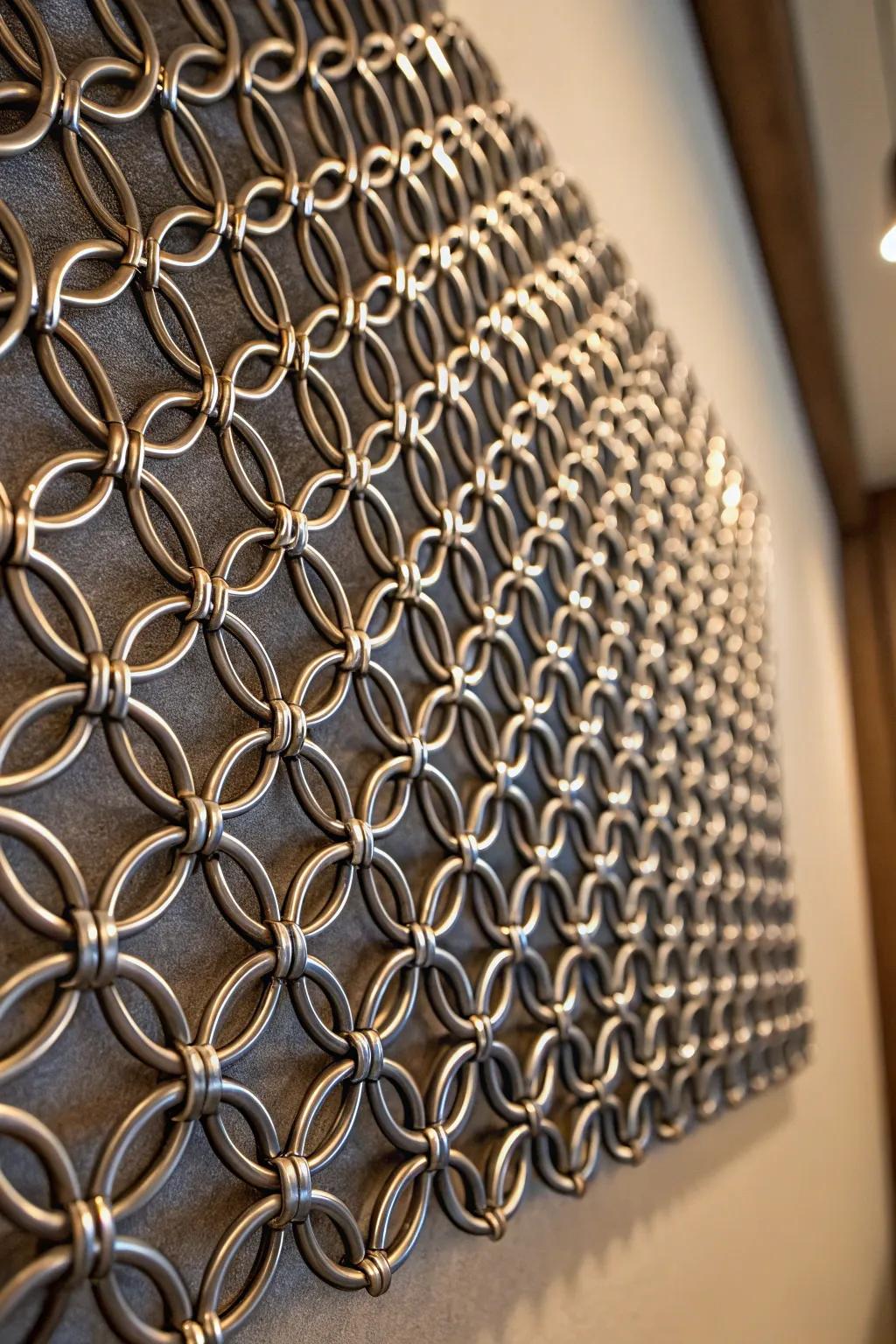 Transform your walls with the timeless allure of handcrafted chainmail art.