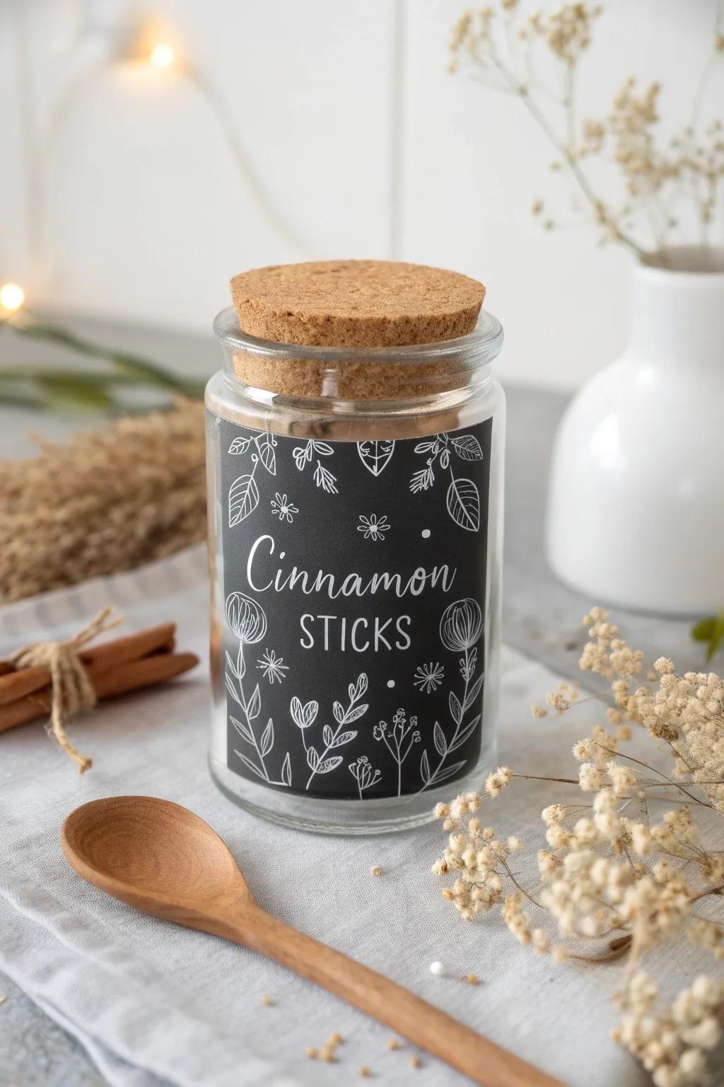 Elevate your pantry with charming chalk marker labels – a perfect blend of style and function.
