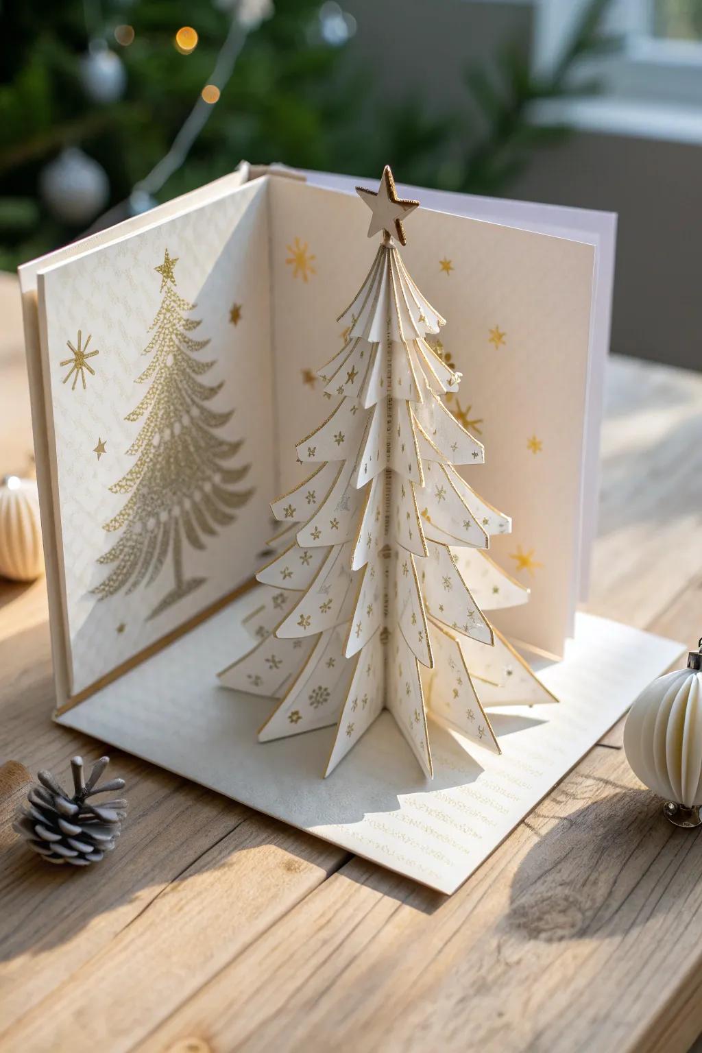 Unfold festive magic with a 3D pop-up Christmas tree card—where simplicity meets craftsmanship.