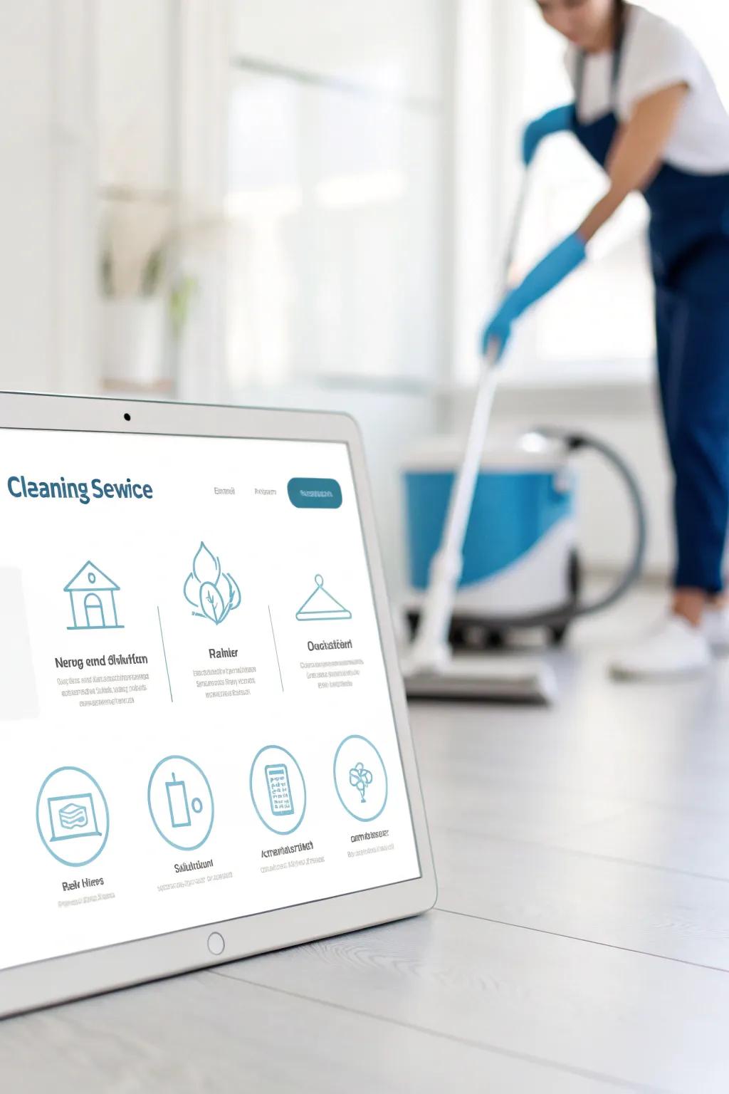 A sleek and minimalistic cleaning service website design.