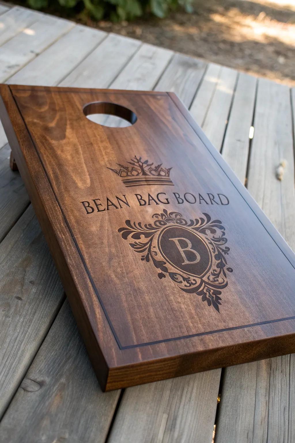 Craft your legacy with a personalized bean bag board—where your story meets exquisite craftsmanship.