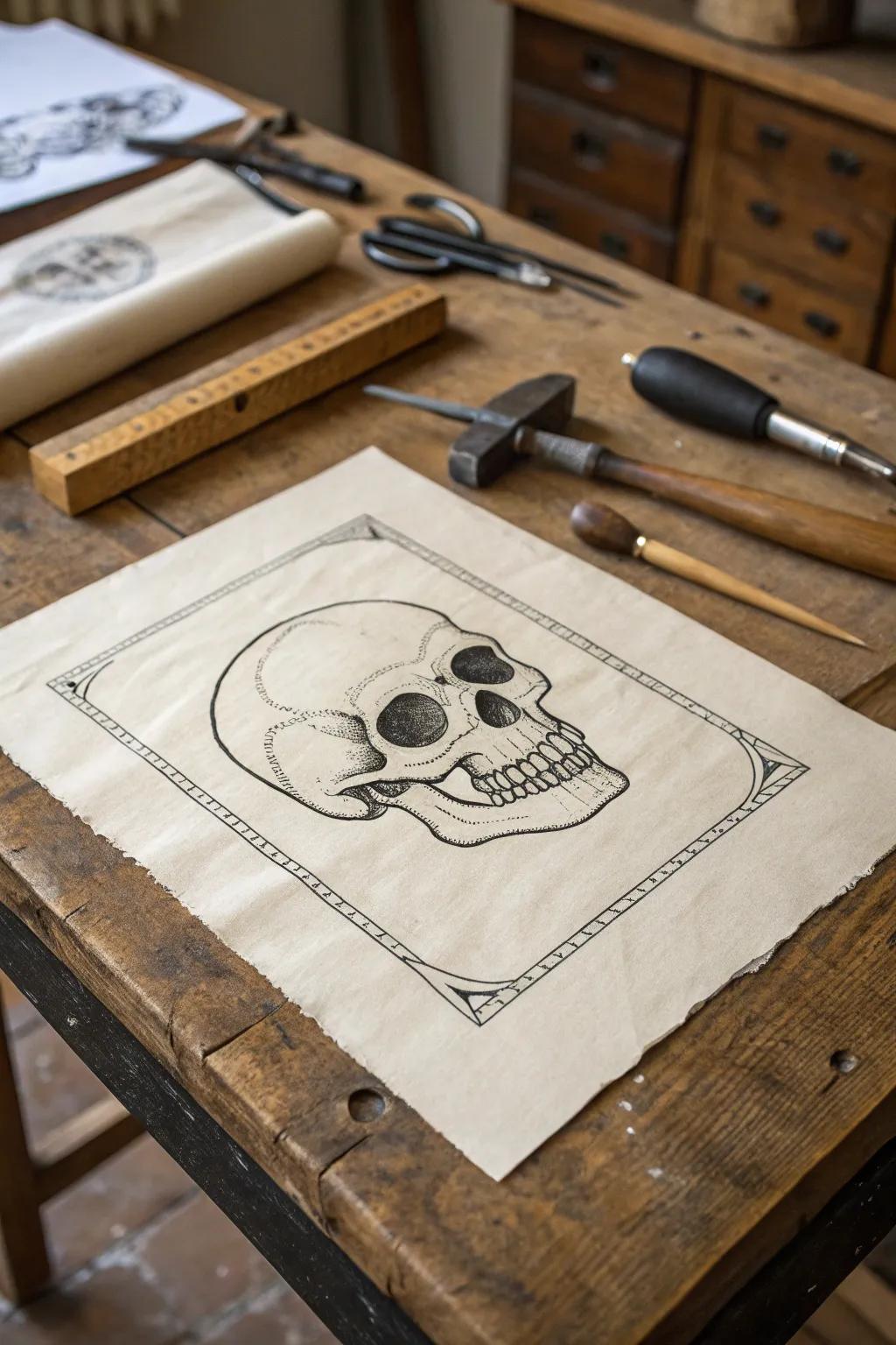 Embrace simplicity with a bold, minimalistic skull design that speaks volumes through elegance.