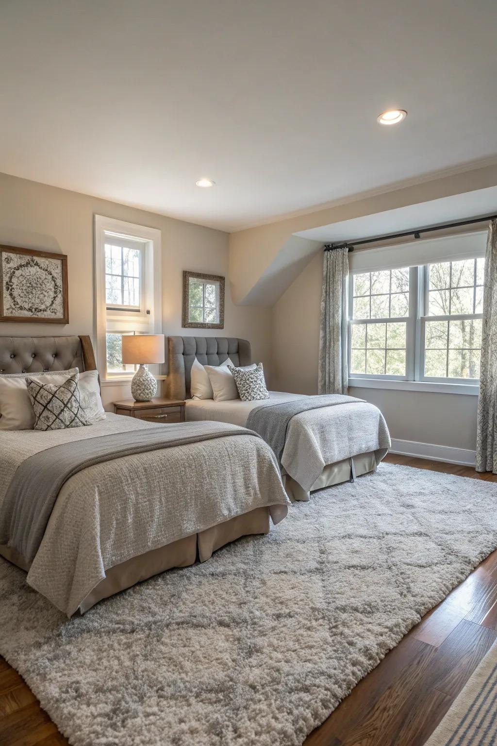 Neutral tones create a soothing and timeless atmosphere.
