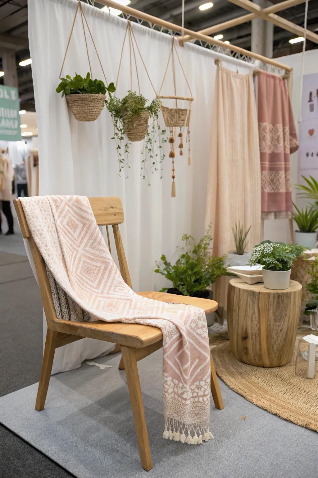 Transform your booth into a haven of simplicity and style with charming touches of craftsmanship.