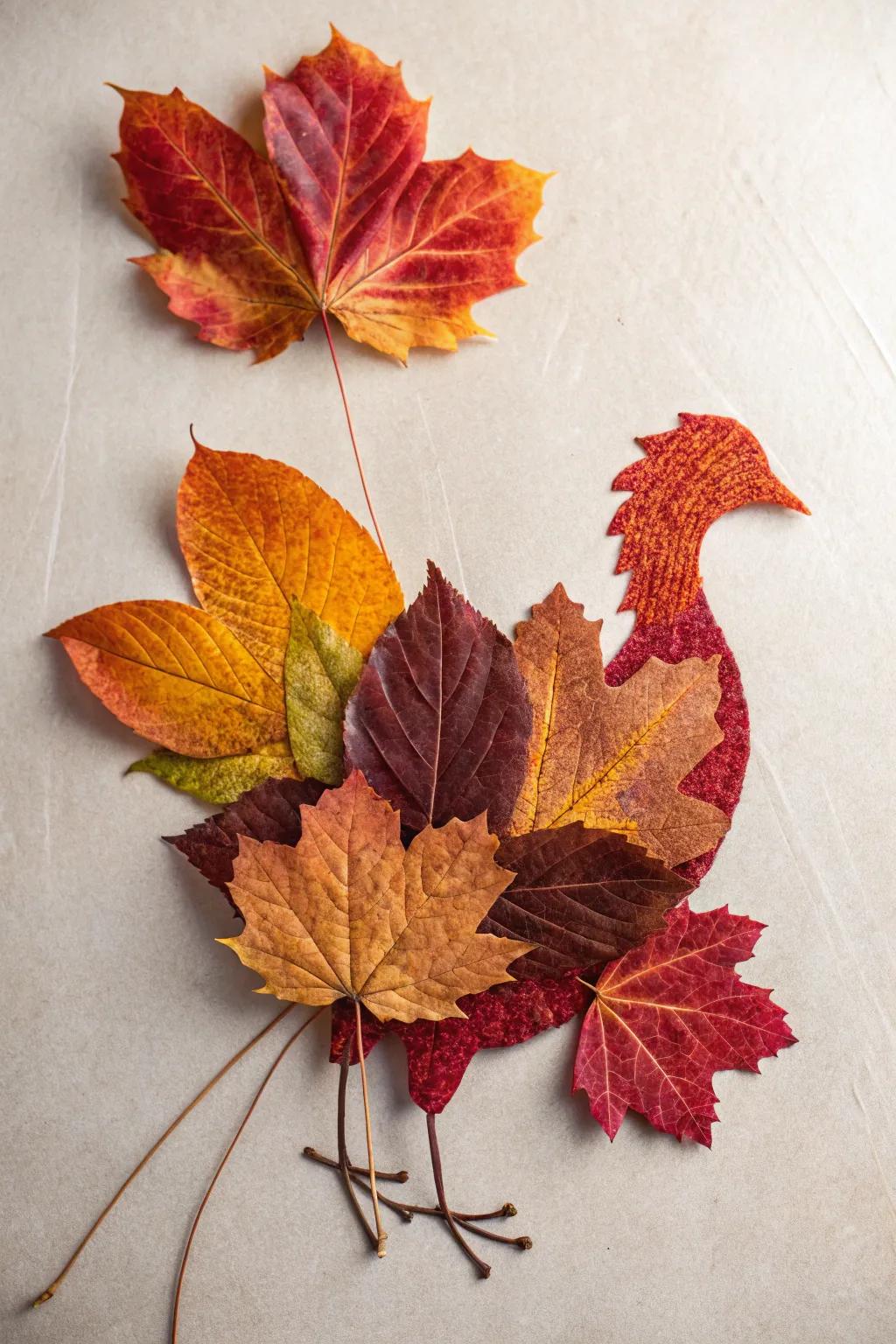 Bring the beauty of fall indoors with a charming Leafy Turkey Collage, a perfect blend of minimalist and boho style.