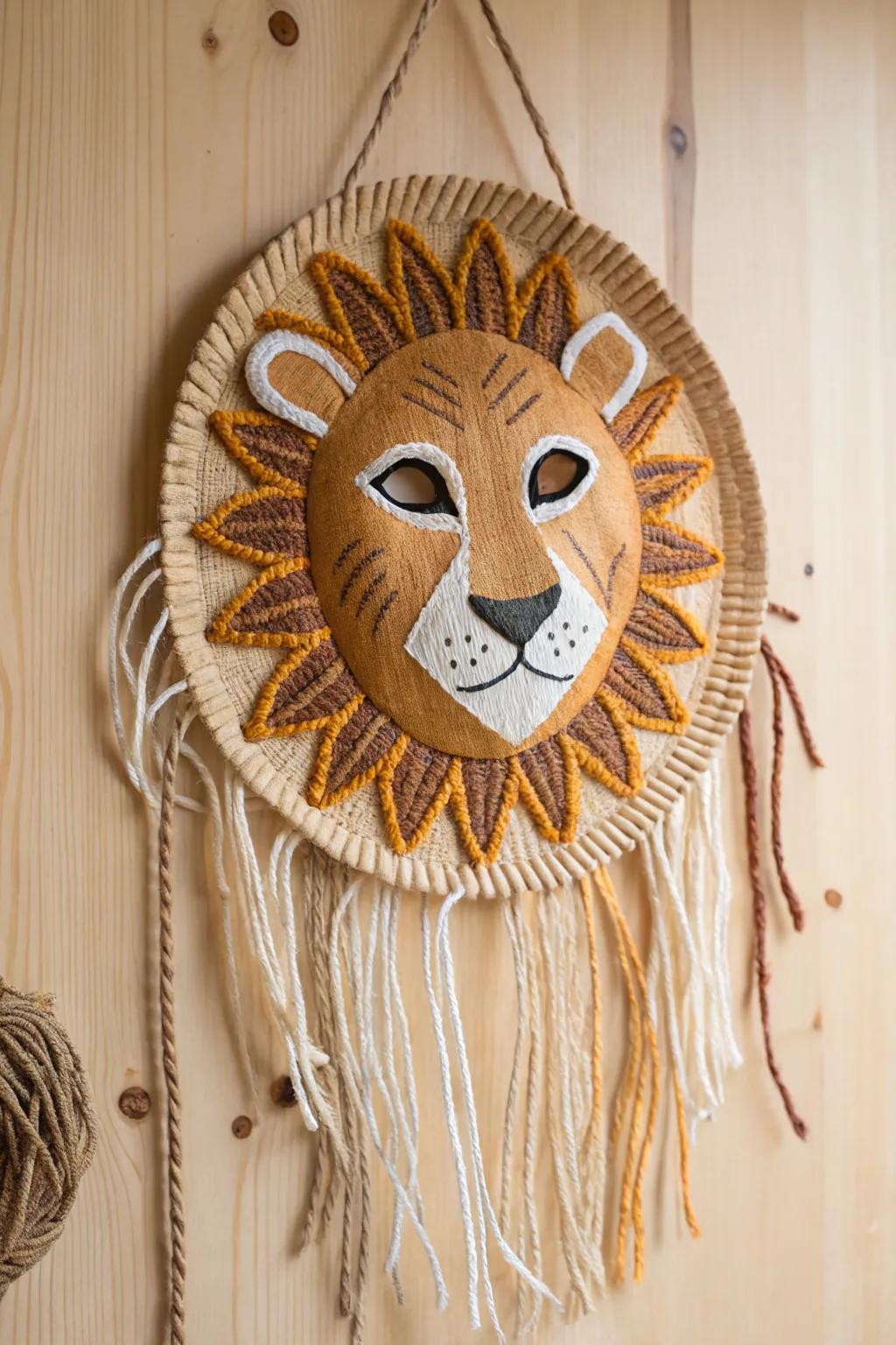 Unleash creativity with this charming paper plate lion mask, where simplicity meets imagination.