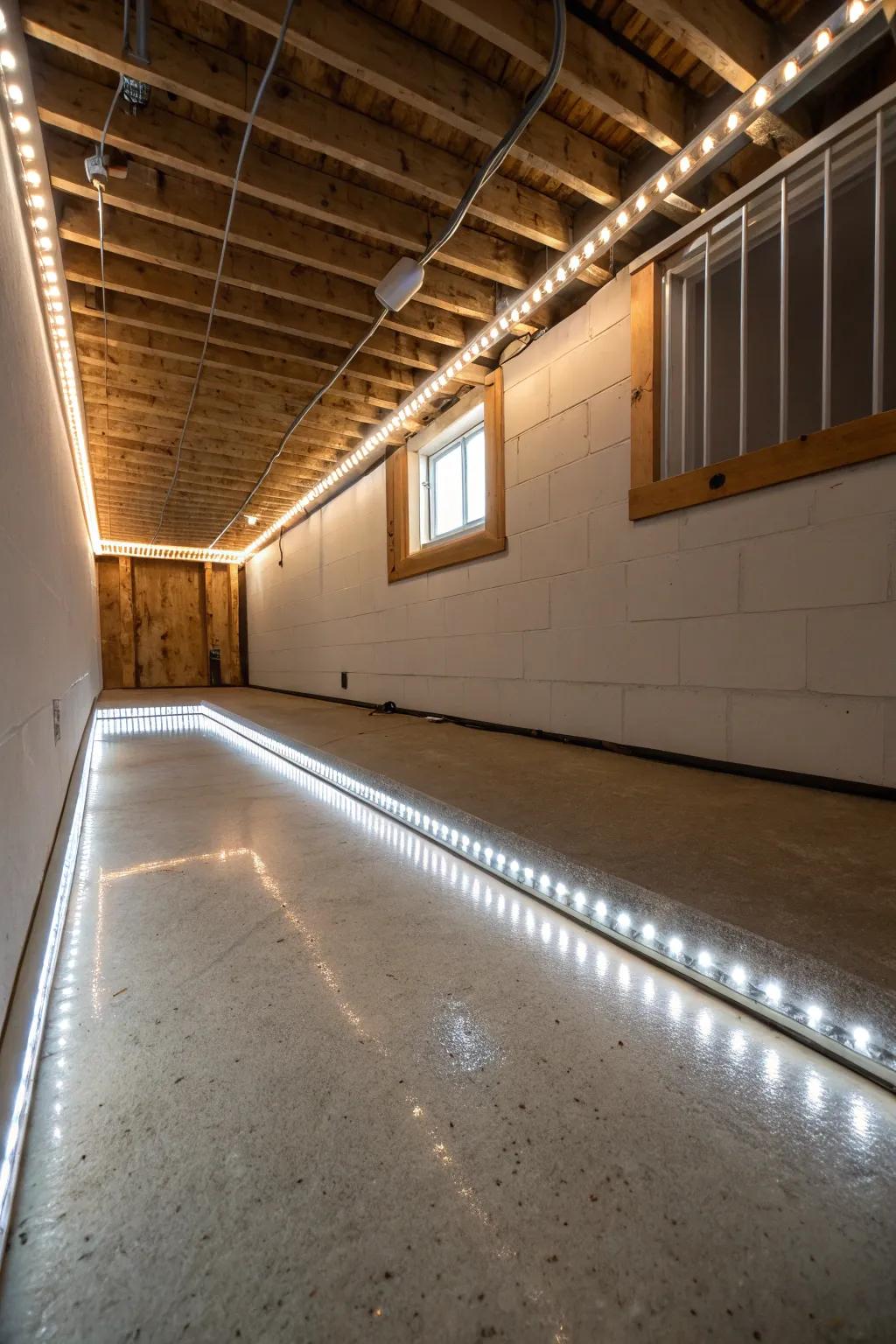 Transform your crawl space with efficient LED strip lights.