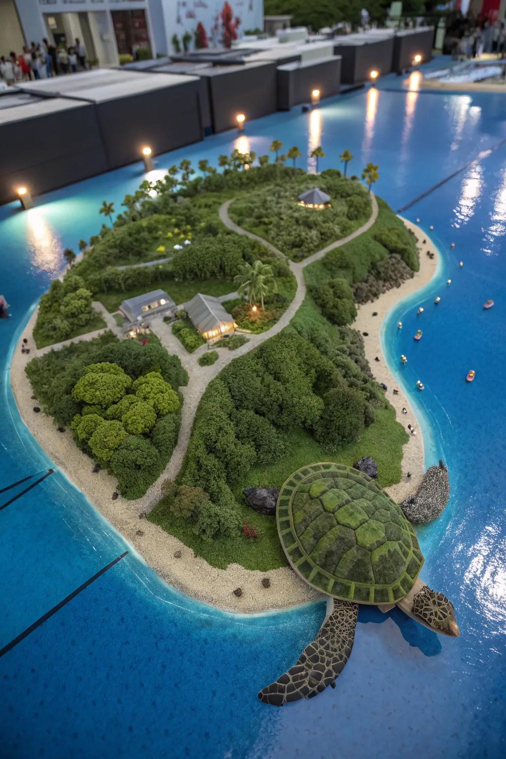 Channel your creativity with an animal-shaped island masterpiece.
