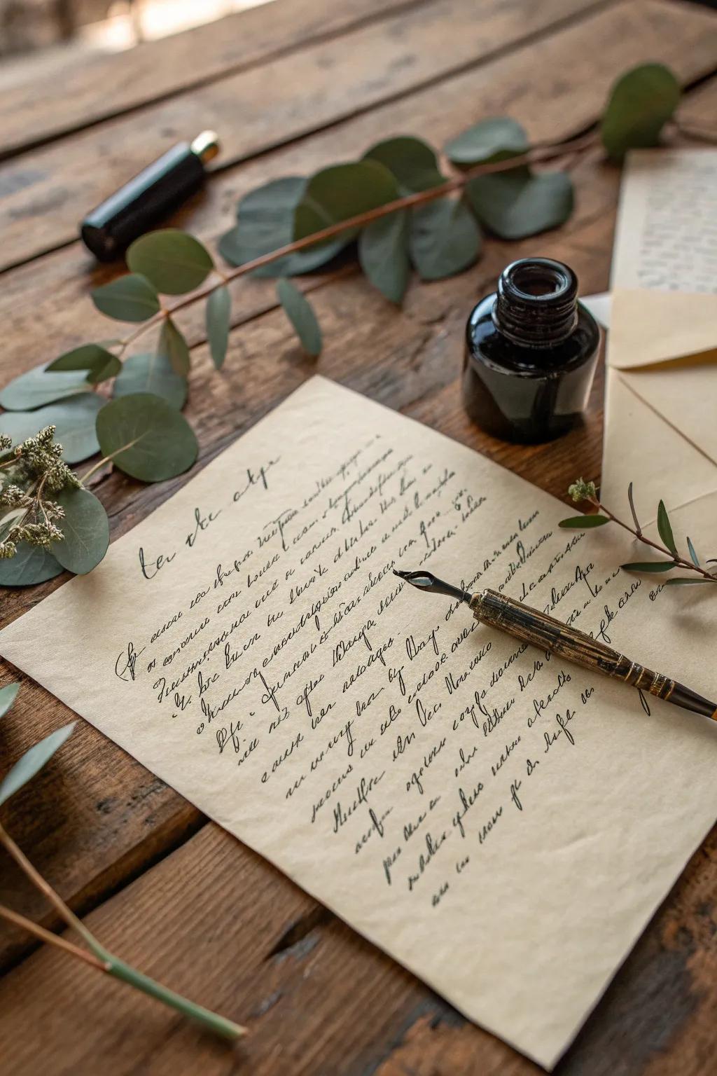 Capture the timeless beauty of a heartfelt handwritten note.
