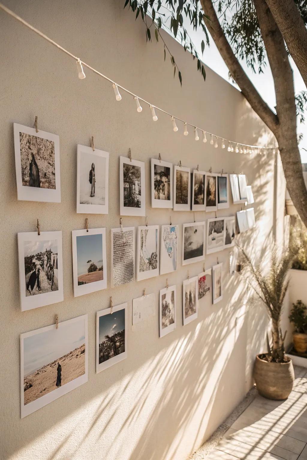 Transform your space with an artful, frame-free photo collage wall - where simplicity meets elegance.