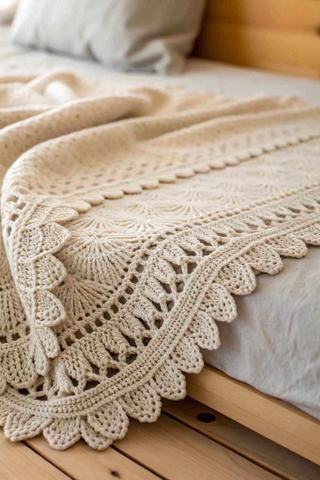 Elevate your crochet projects with the timeless elegance of a scalloped border.