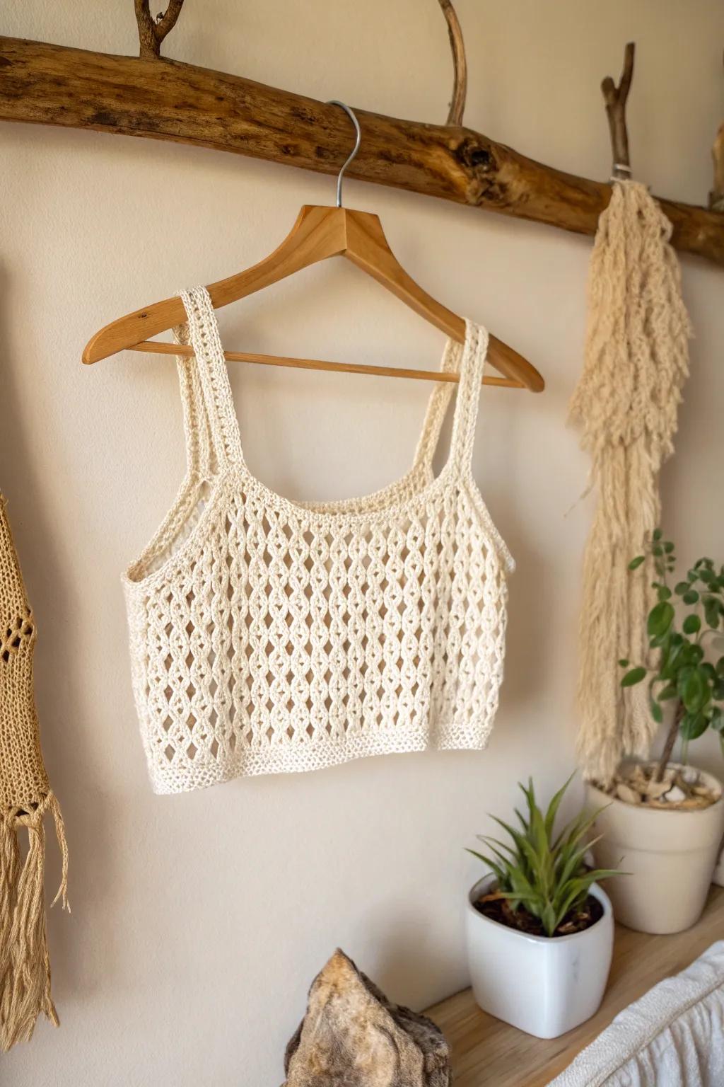 Embrace simplicity and style with this beginner-friendly crochet crop top. Perfect for adding a handmade touch to your wardrobe!