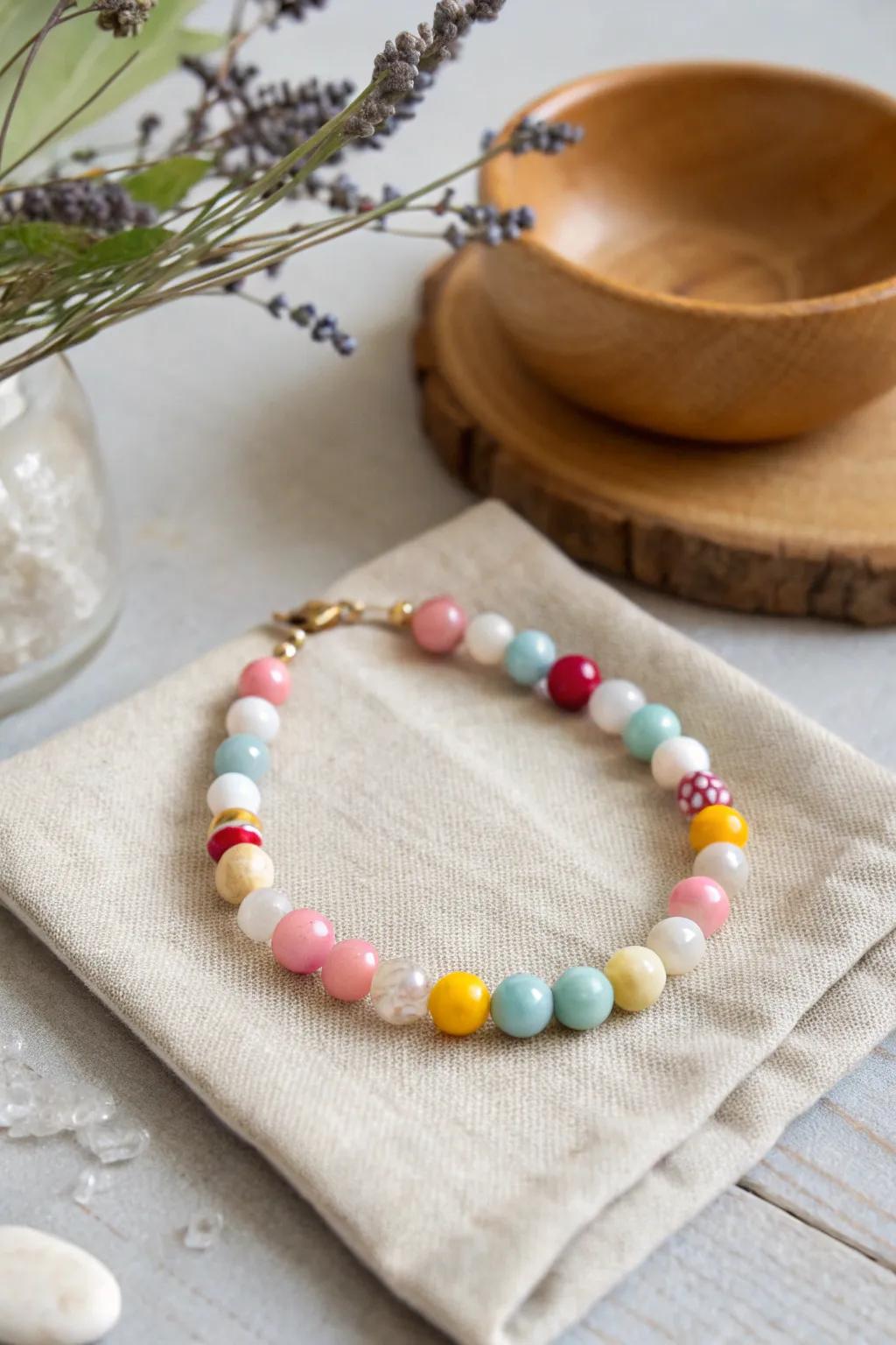 Embrace your vibrant side with a bold color mix bracelet that adds a splash of joy to your style.