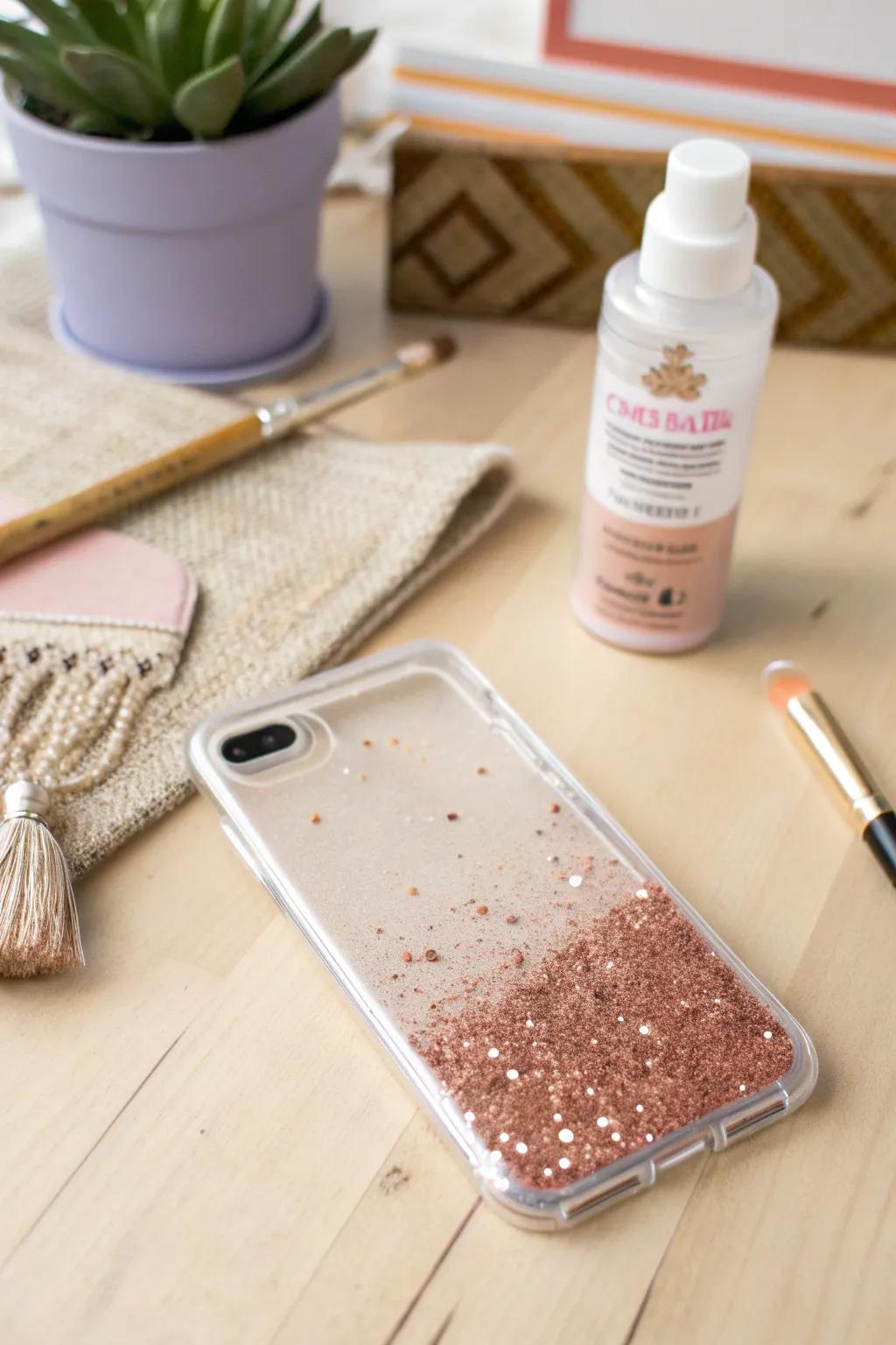 Transform your phone with a touch of glitter glam ✨ #DIYPhoneCase #ScandiBoho