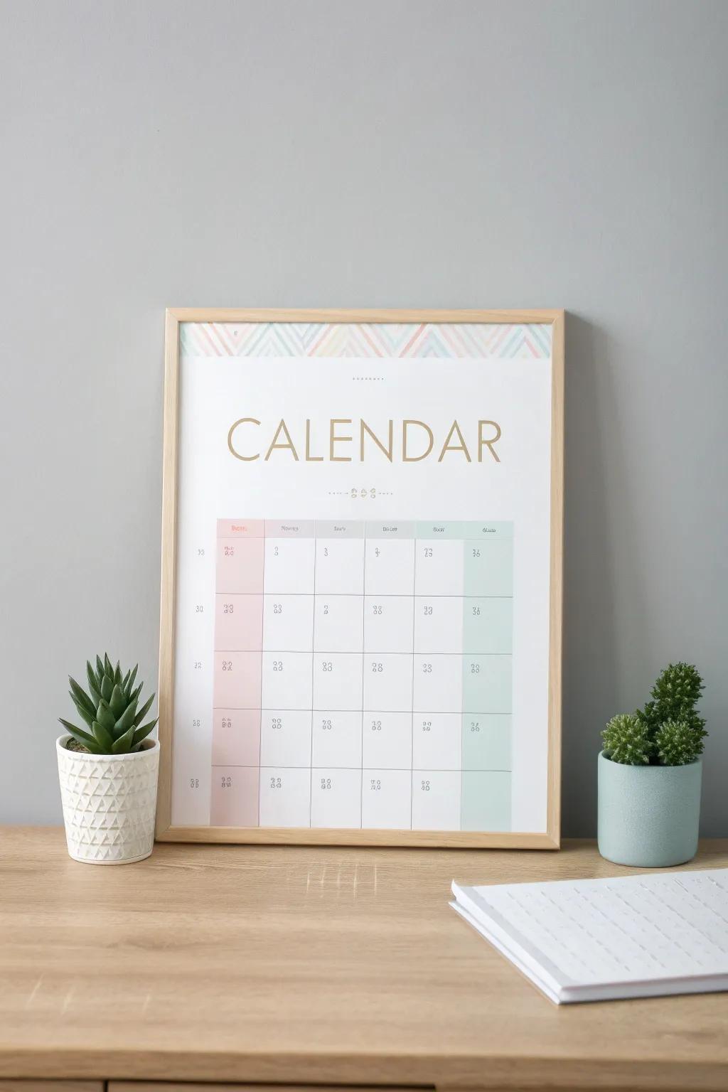 Transform your schedule into a work of art with color-coded categories. #MinimalistOrganization