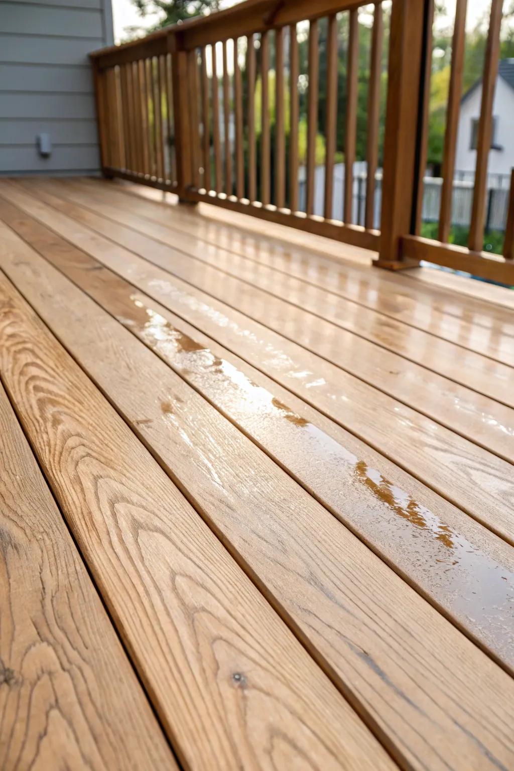 Let the natural grain of your deck tell a story—embrace the beauty of wood with a subtle, translucent stain.
