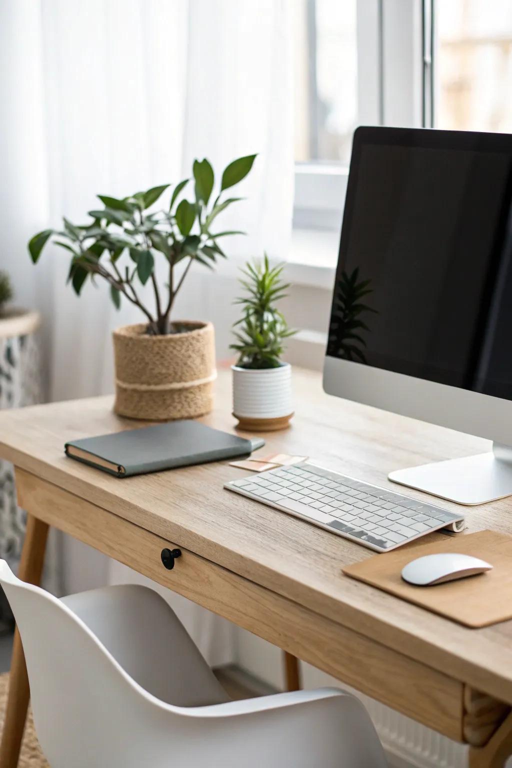 A minimalist desk setup that promotes focus and creativity.