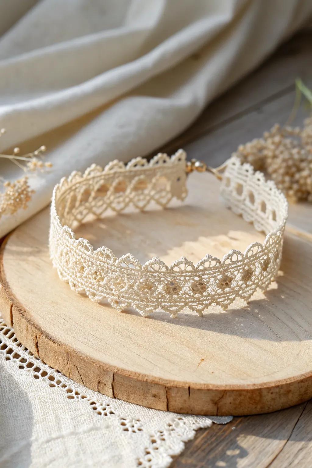 Embrace timeless elegance with a handcrafted vintage lace choker.