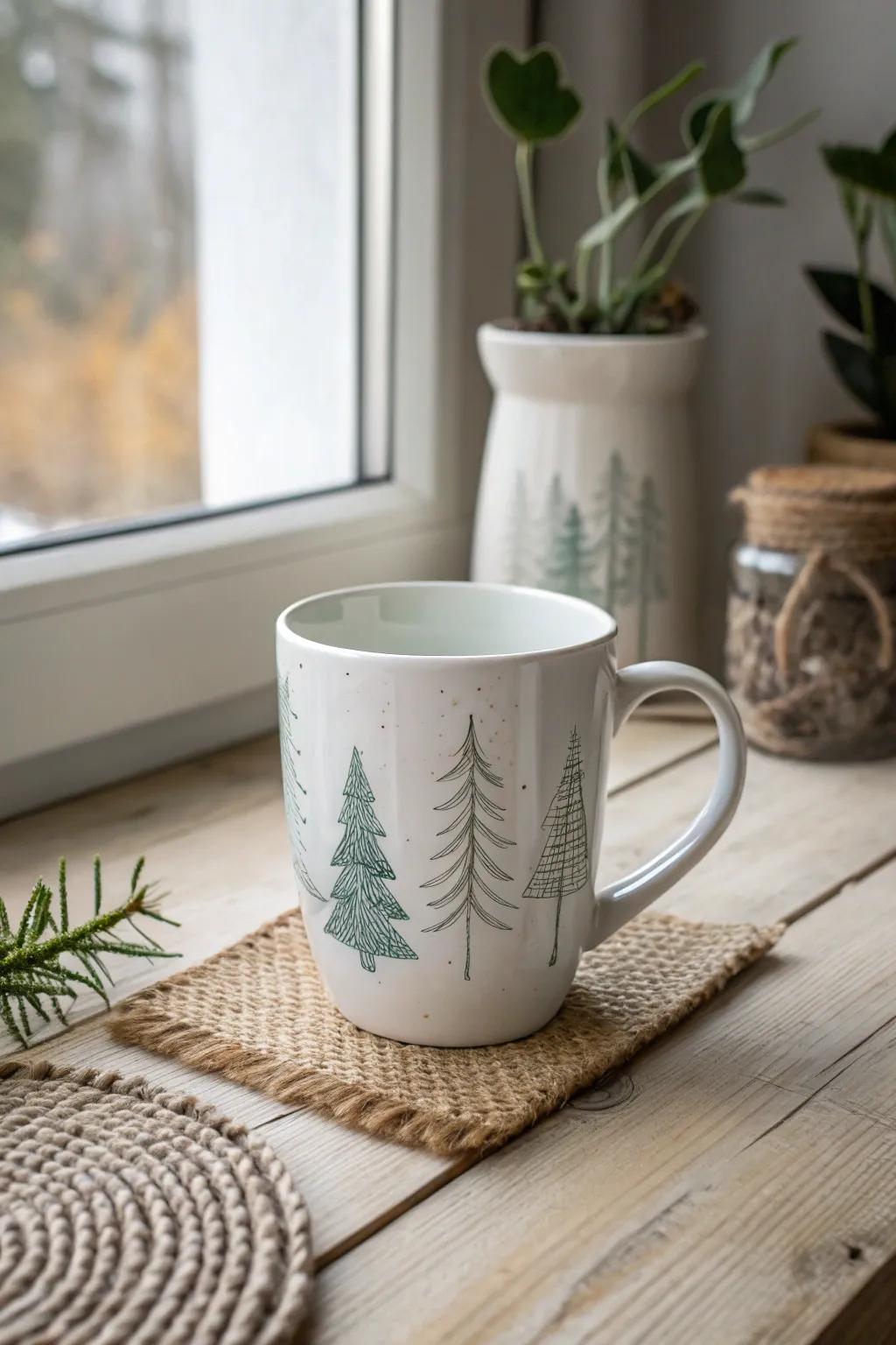 Embrace the festive spirit with a touch of artistry—hand-painted Christmas trees to elevate your holiday mornings.