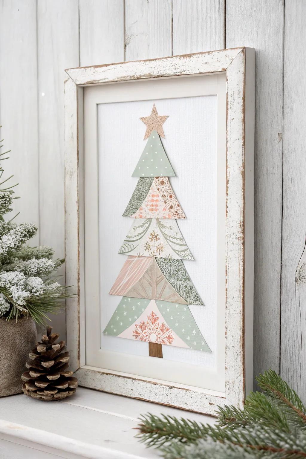 Transform your space with minimalist holiday charm: Framed Christmas tree silhouettes that blend simplicity with festive elegance. #DIYDecor #ScandinavianStyle #BohoChic