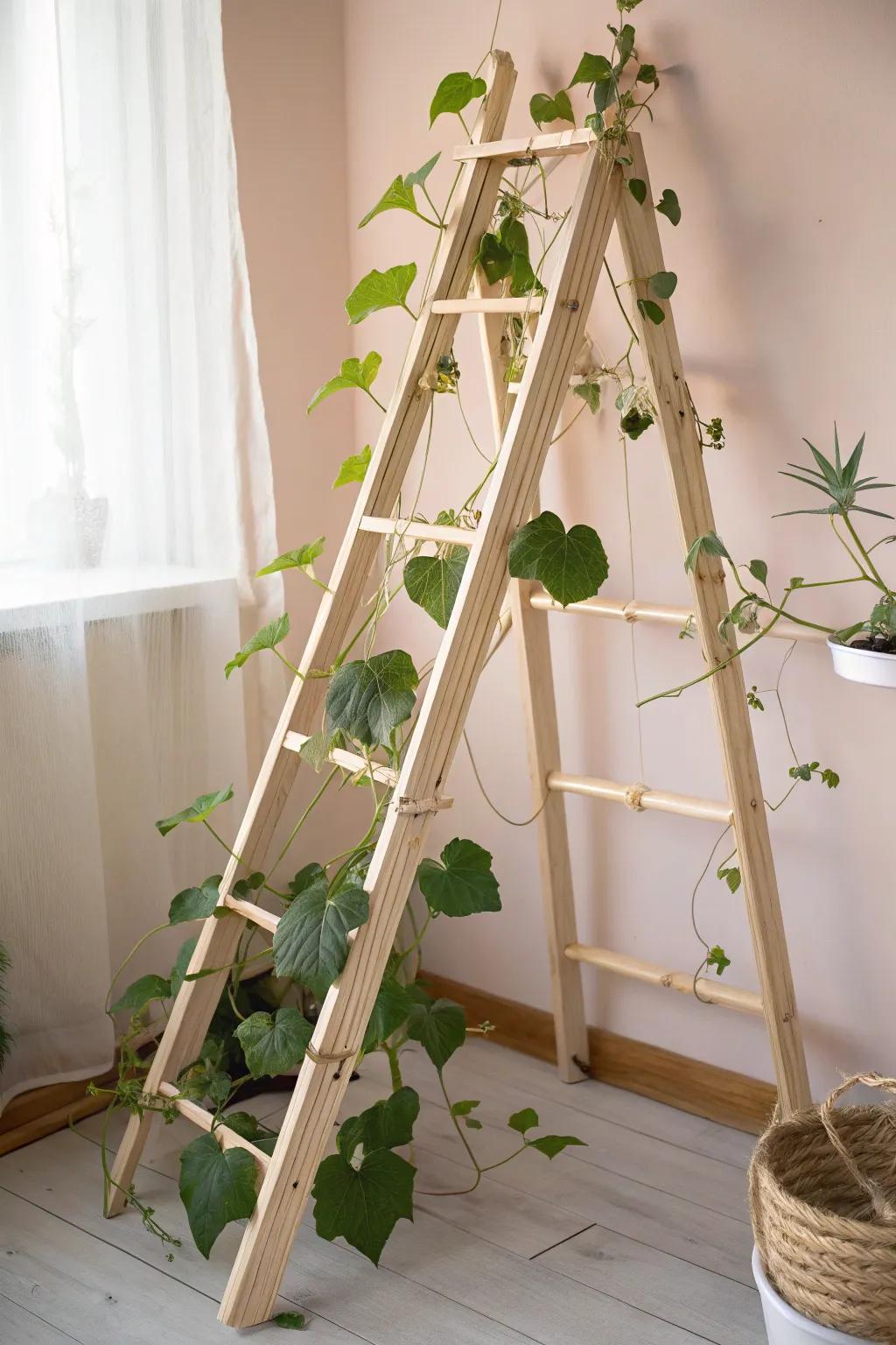 Embrace simplicity and natural beauty with this classic A-frame trellis, perfect for your garden sanctuary.
