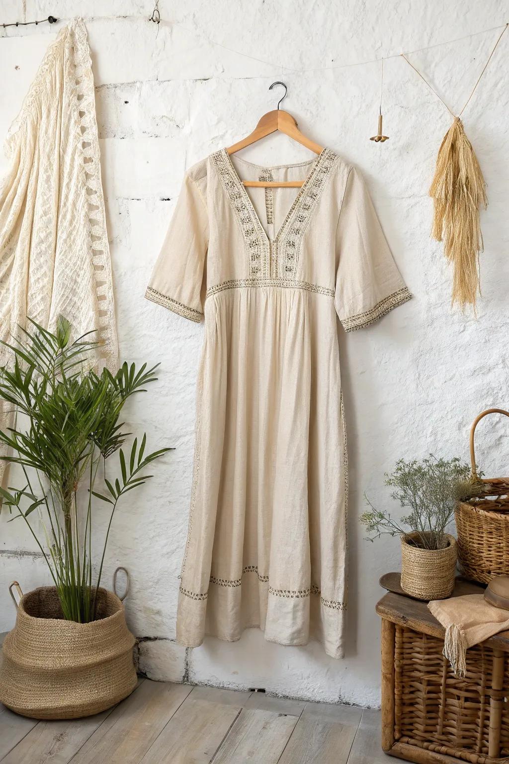 Transform your old t-shirts into a stylish dress that embraces simplicity and natural beauty. #DIYFashion #ScandiBoho