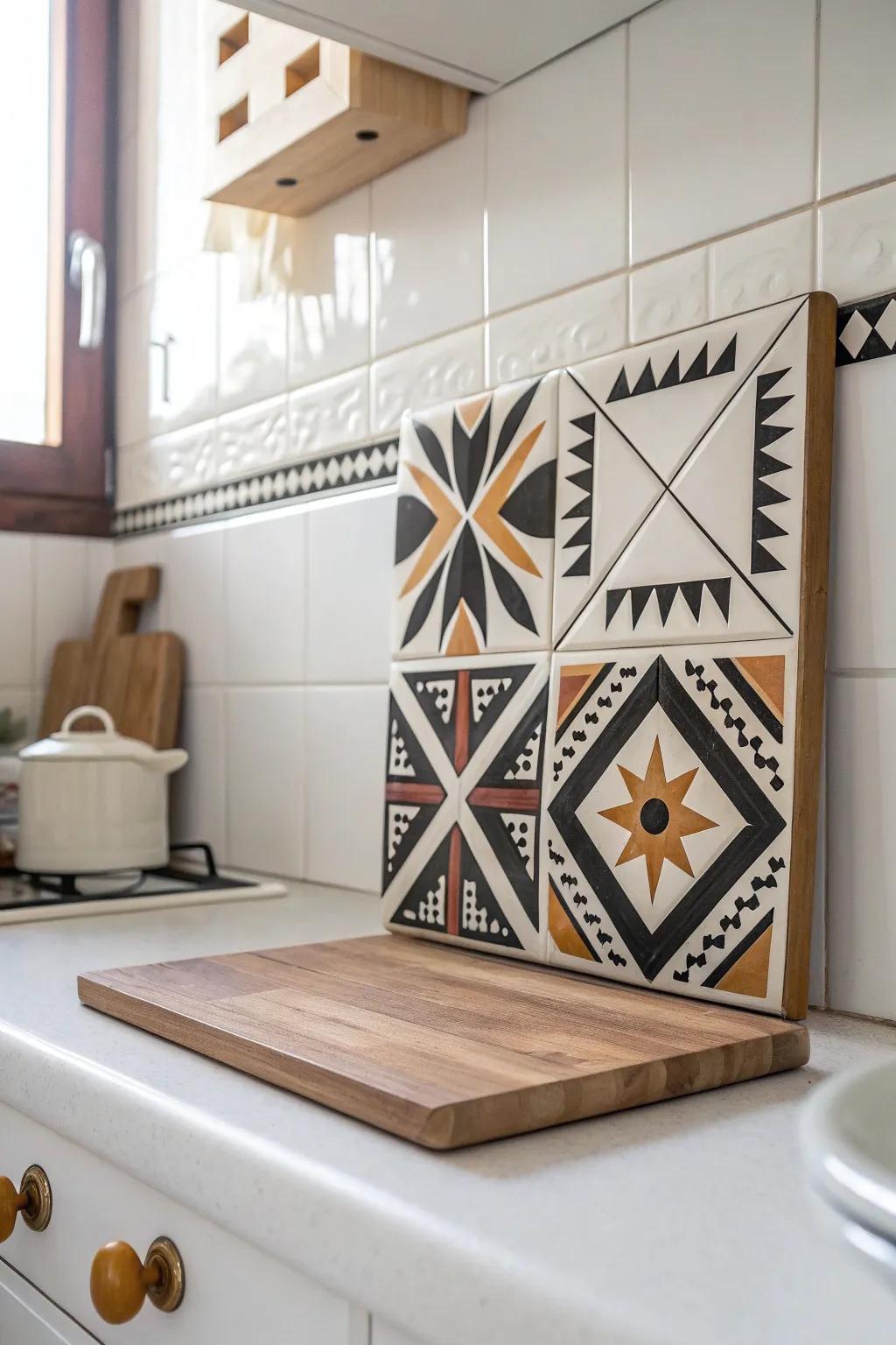 Transform your kitchen with a touch of geometric elegance—simple, stylish, and oh-so-chic!