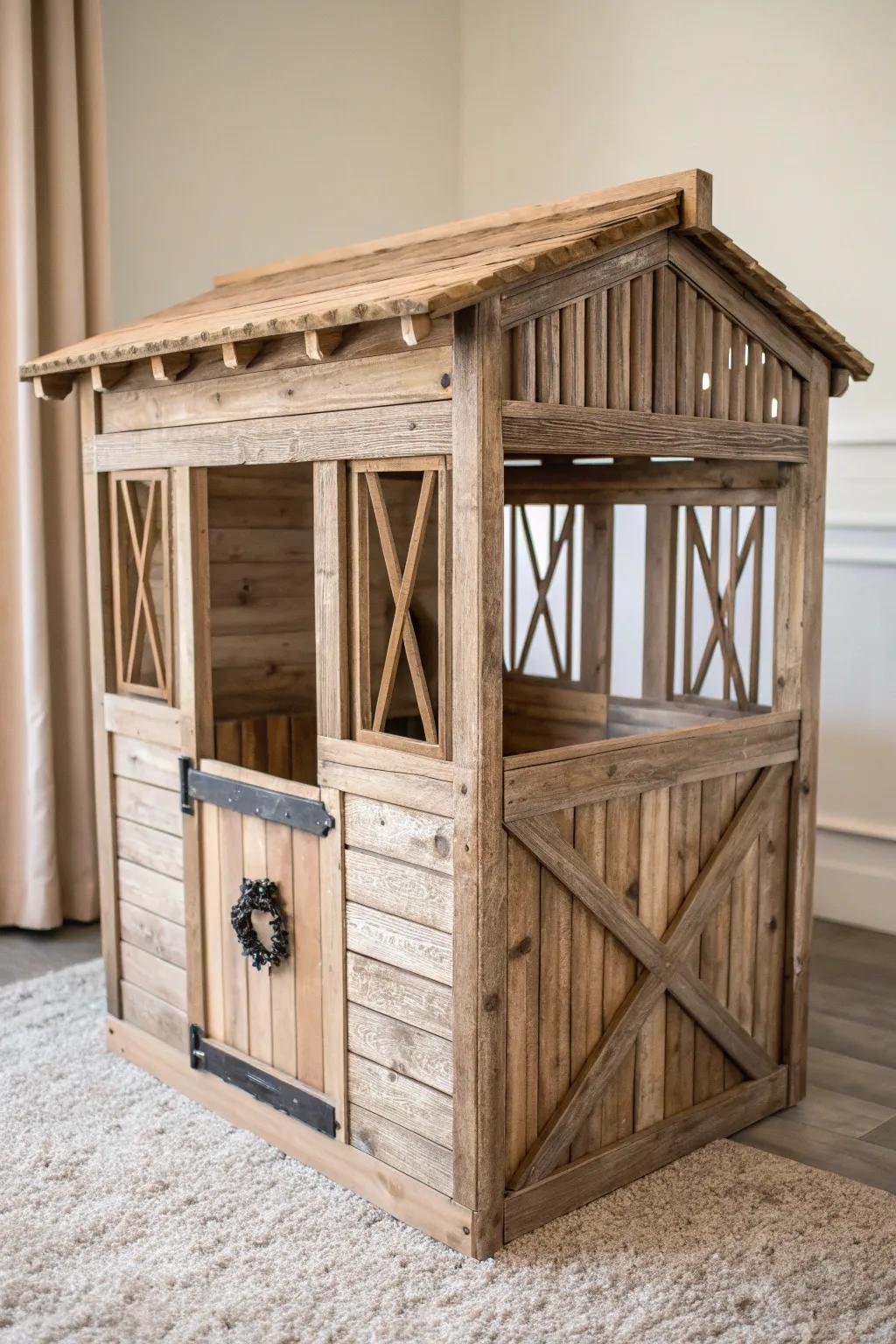 Transform reclaimed wood into a stunning rustic stall centerpiece for your model barn setup. Embrace simplicity and natural beauty with this DIY project!