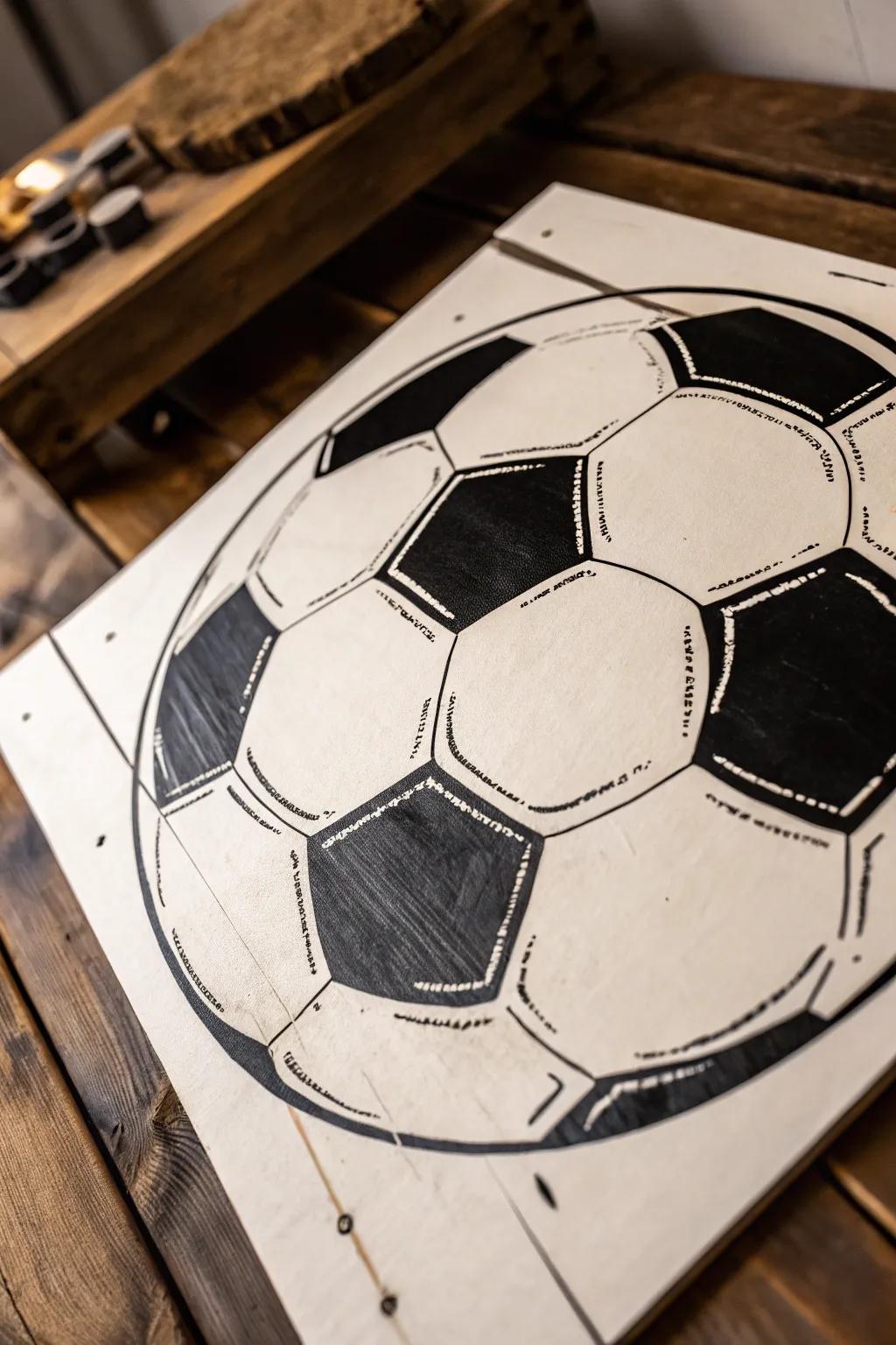 Craft Your Game: Elevate your space with a handcrafted soccer ball centerpiece.