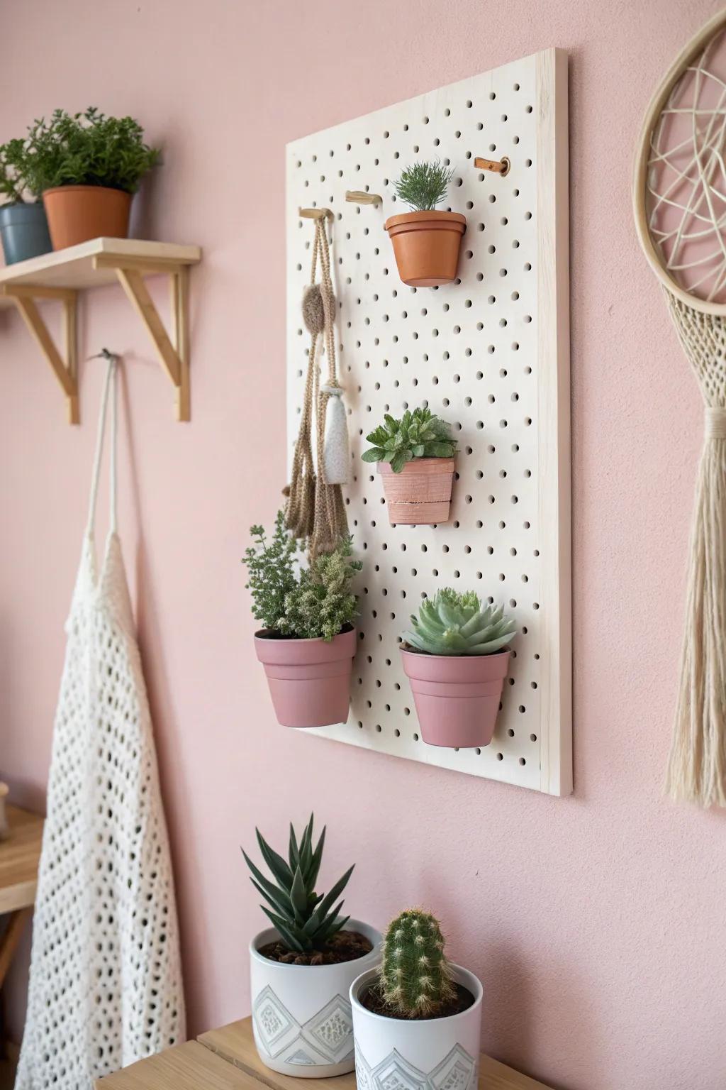 Elevate your space with pegboard perfection – where minimalism meets playful elegance!