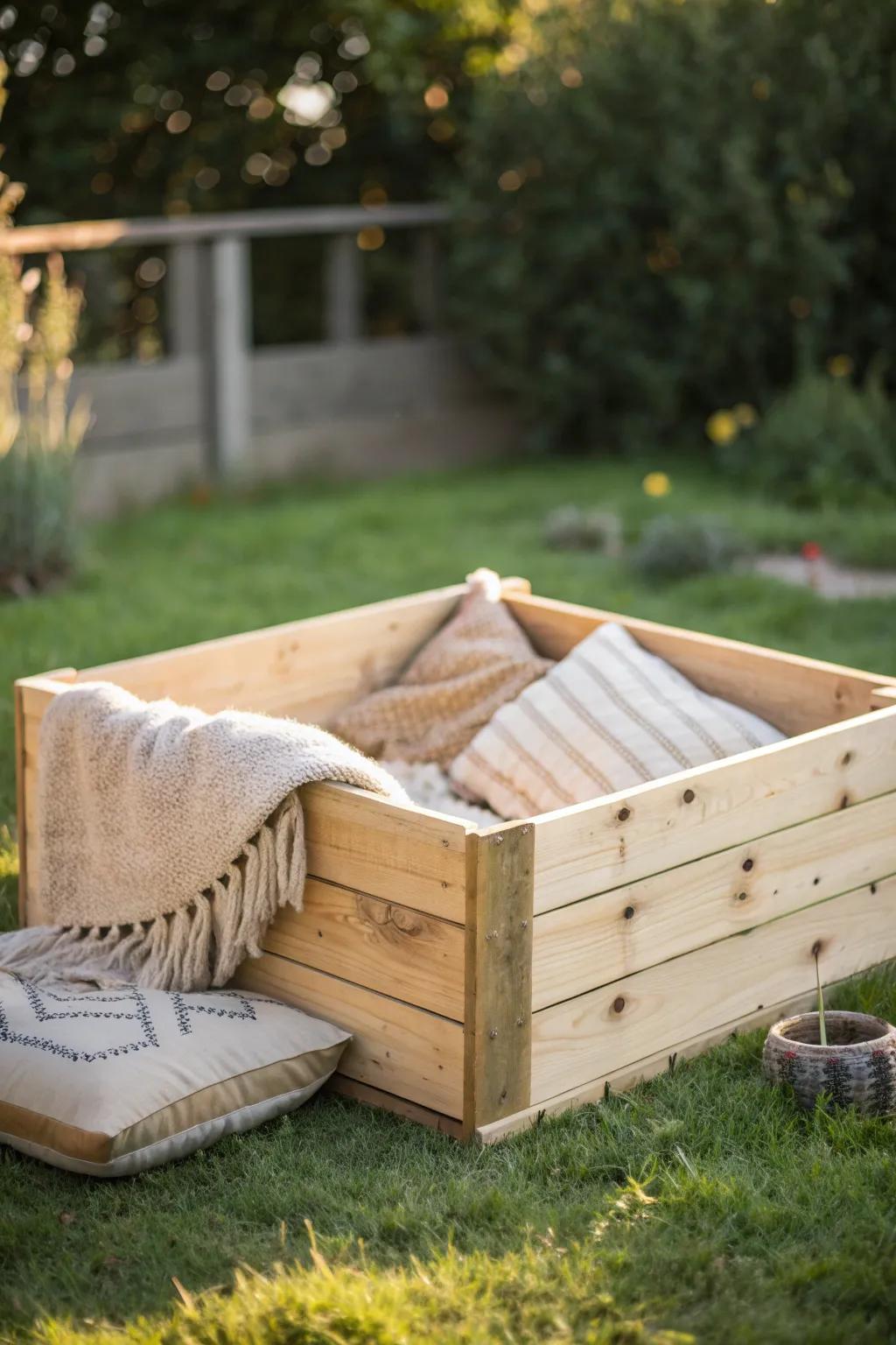 A cozy wooden haven for your furry friend, blending rustic charm with minimalist elegance.