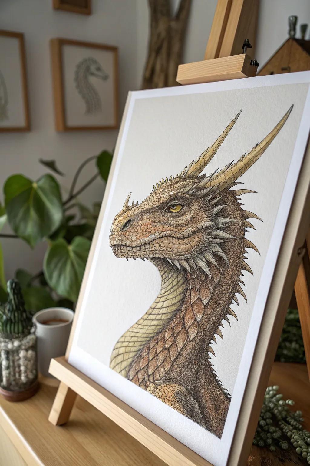 Dive into the mythical art of dragon scales, where texture meets elegance in every stroke.