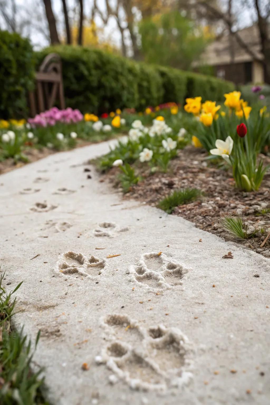 Create bunny footprints with flour for a magical Easter trail.