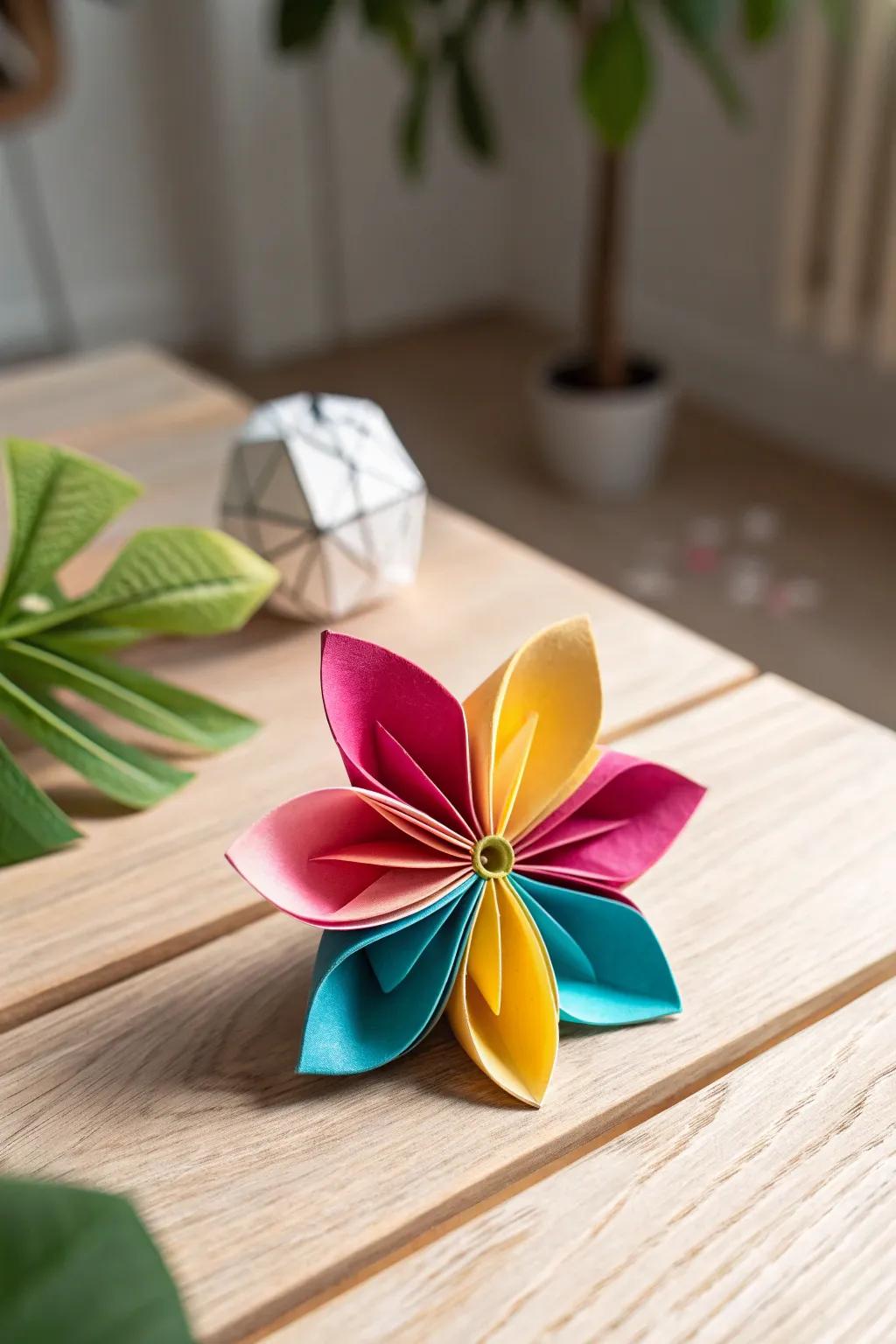 Bring a burst of spring into your home with these vibrant origami flowers, a delightful blend of simplicity and colorful charm.